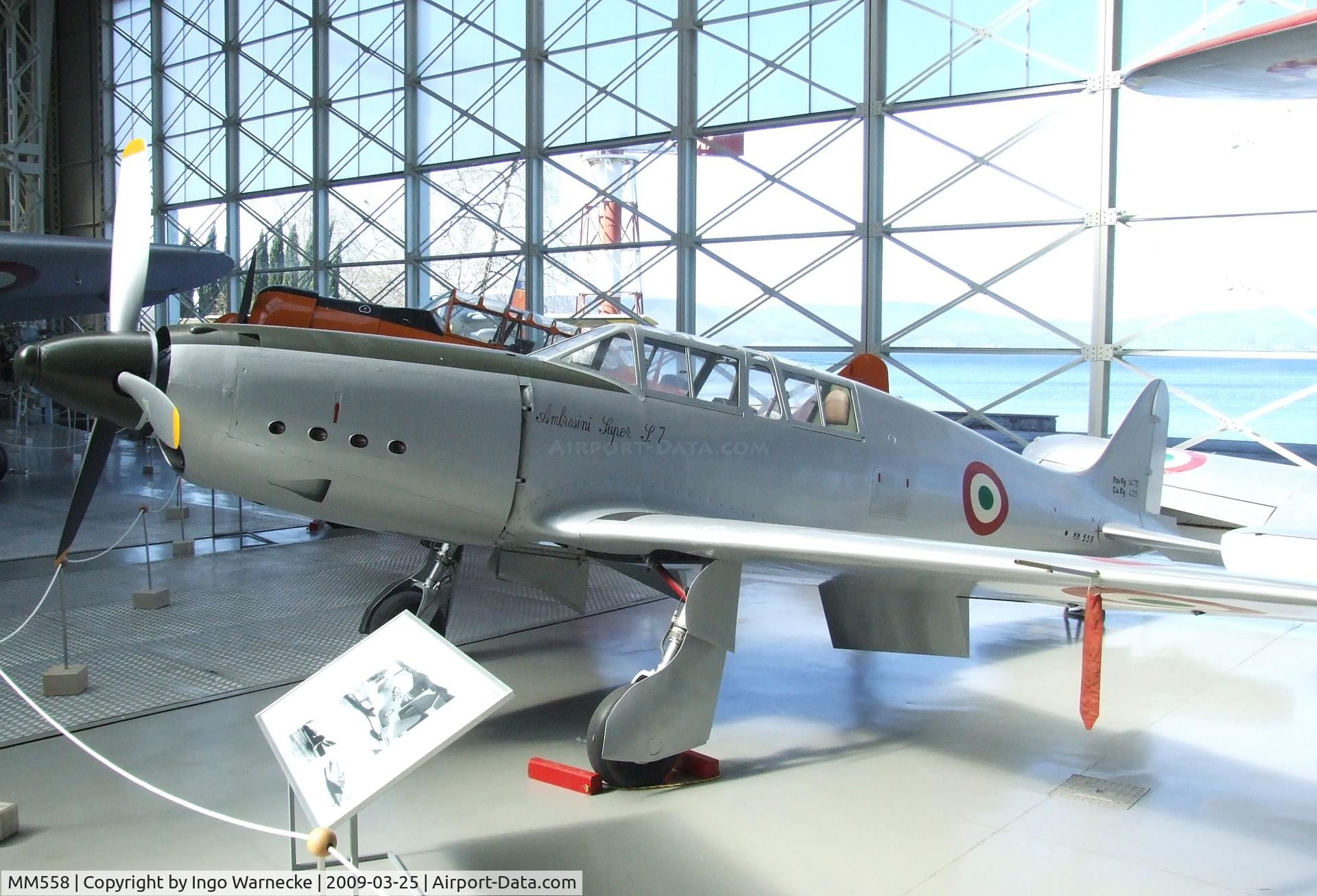 MM558, 1951 SAI Societa Aeronautica Italiana Ambrosini S-7 Super C/N 2, SAI Ambrosini Super S.7 at the Museo storico dell'Aeronautica Militare, Vigna di Valle