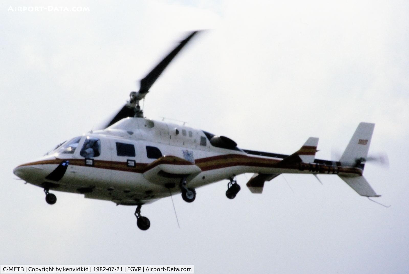 G-METB, 1981 Bell 222 C/N 47055, Arriving at Middle Wallop.
