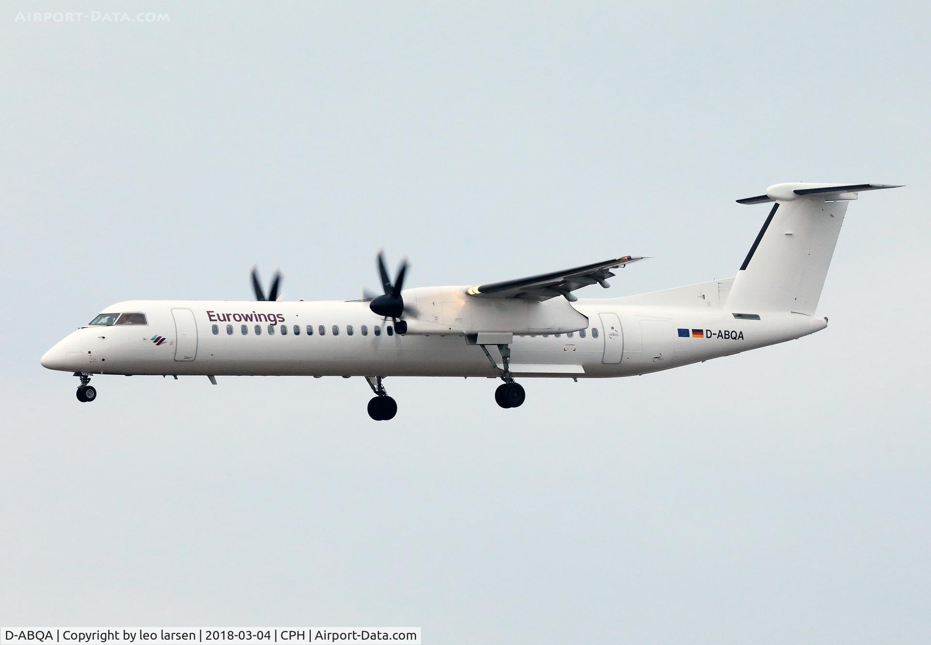 D-ABQA, 2008 De Havilland Canada DHC-8-402Q Dash 8 C/N 4223, Copenhagen 4.3.2018