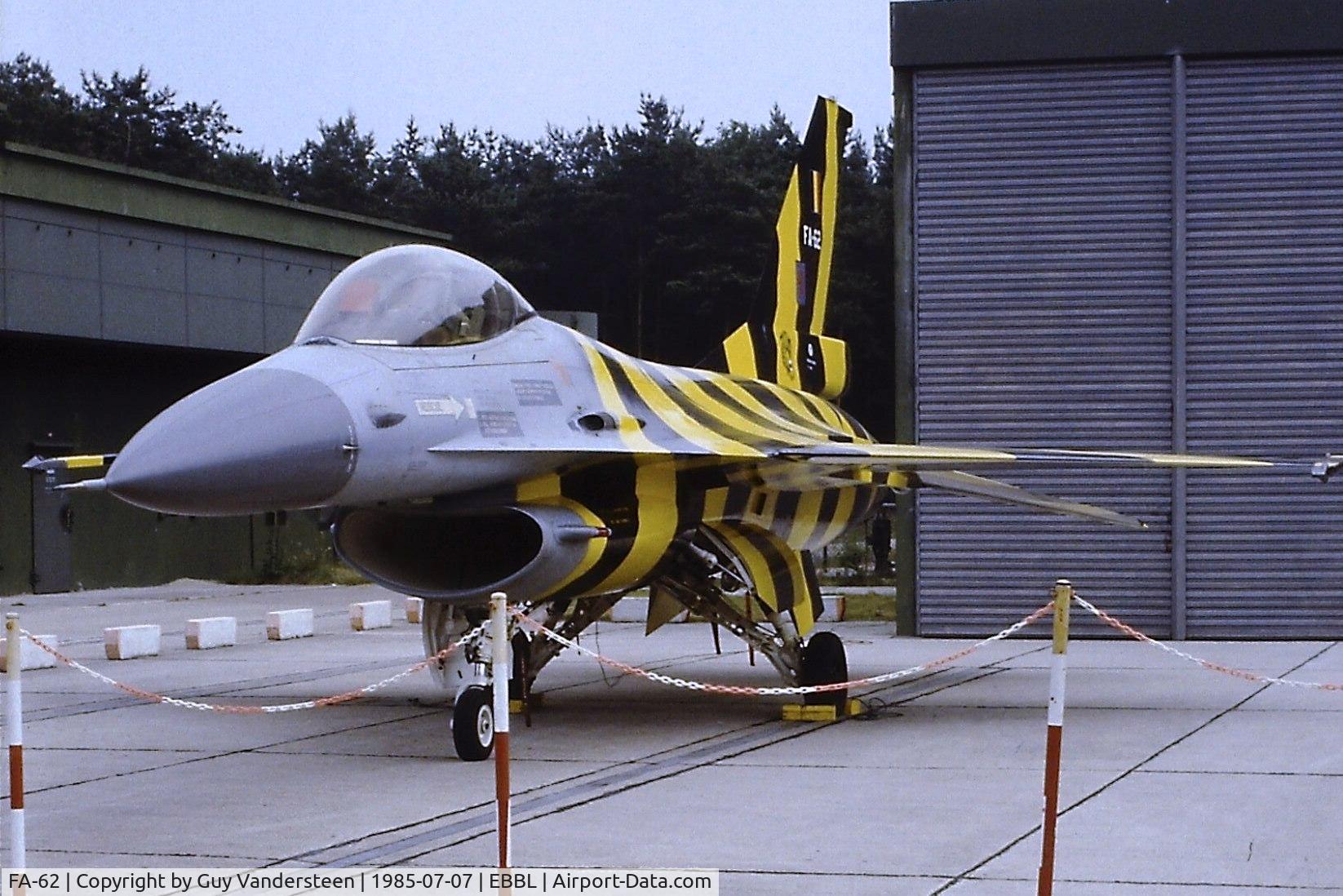 FA-62, 1983 SABCA F-16AM Fighting Falcon C/N 6H-62, BAF F-16A FA-62 NTM 1985