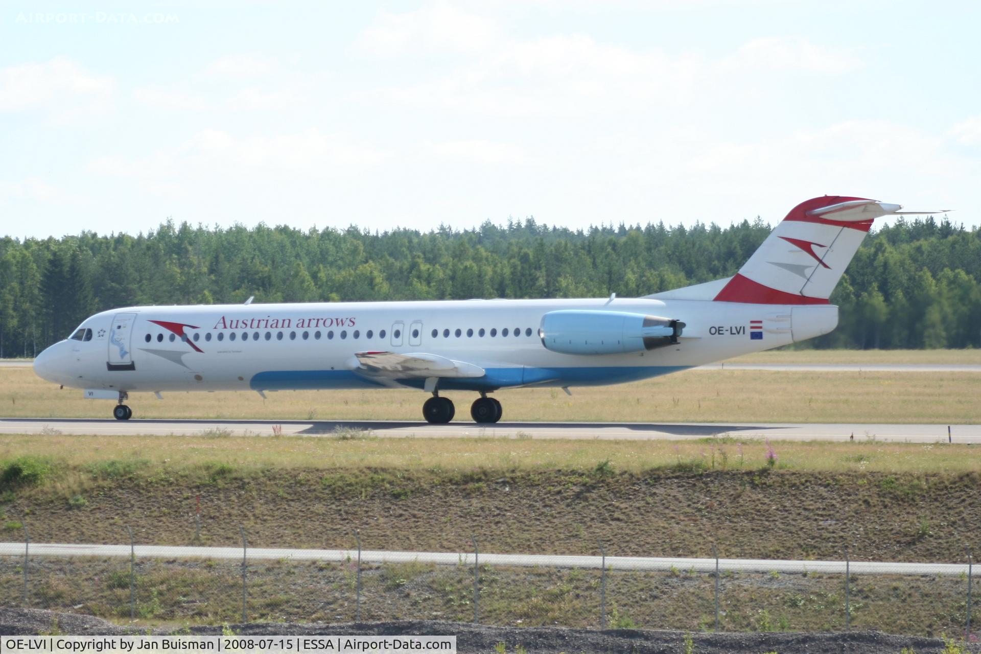 OE-LVI, 1993 Fokker 100 (F-28-0100) C/N 11468, Austrian Arrows