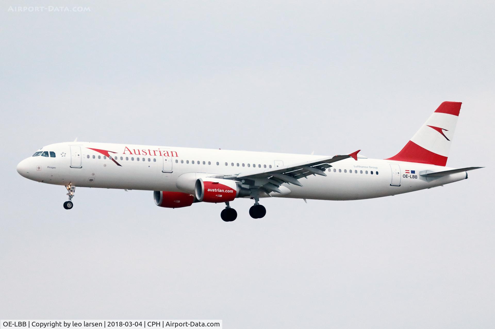OE-LBB, 1995 Airbus A321-111 C/N 570, Copenhagen 4.3.2018