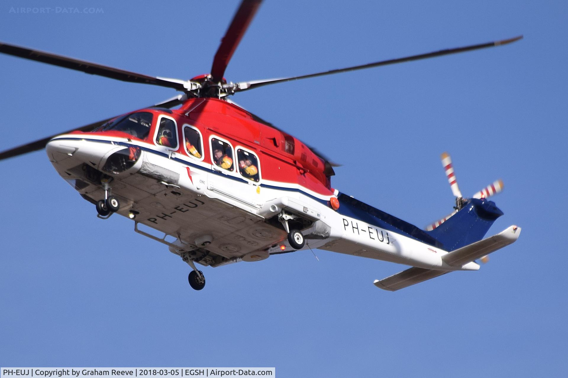 PH-EUJ, 2013 AgustaWestland AW-139 C/N 31511, Landing at Norwich.