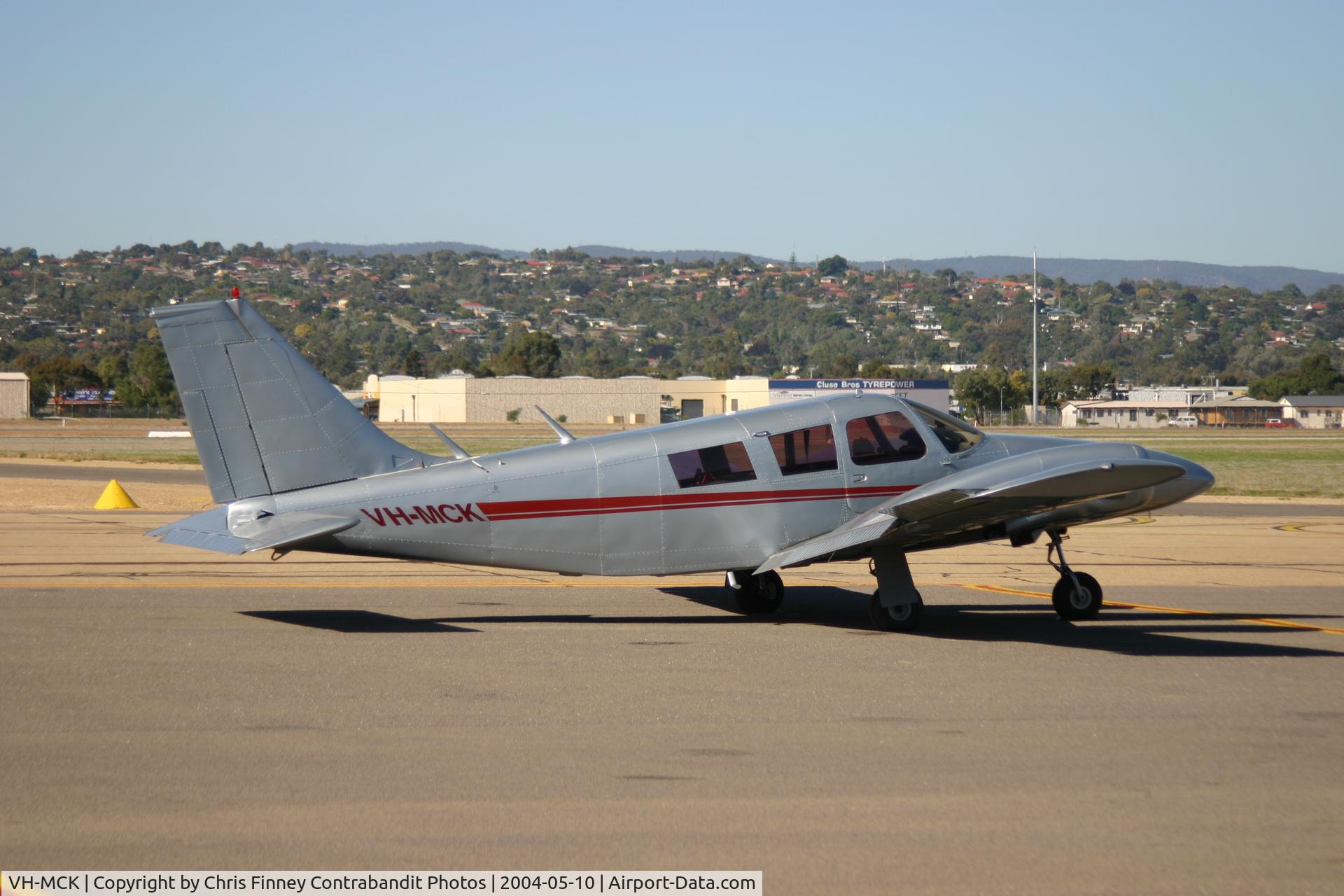 VH-MCK, 1973 Piper PA-34-200 Seneca C/N 34-7350145, Minus her props after her hard landing at Parafield, South Australia.