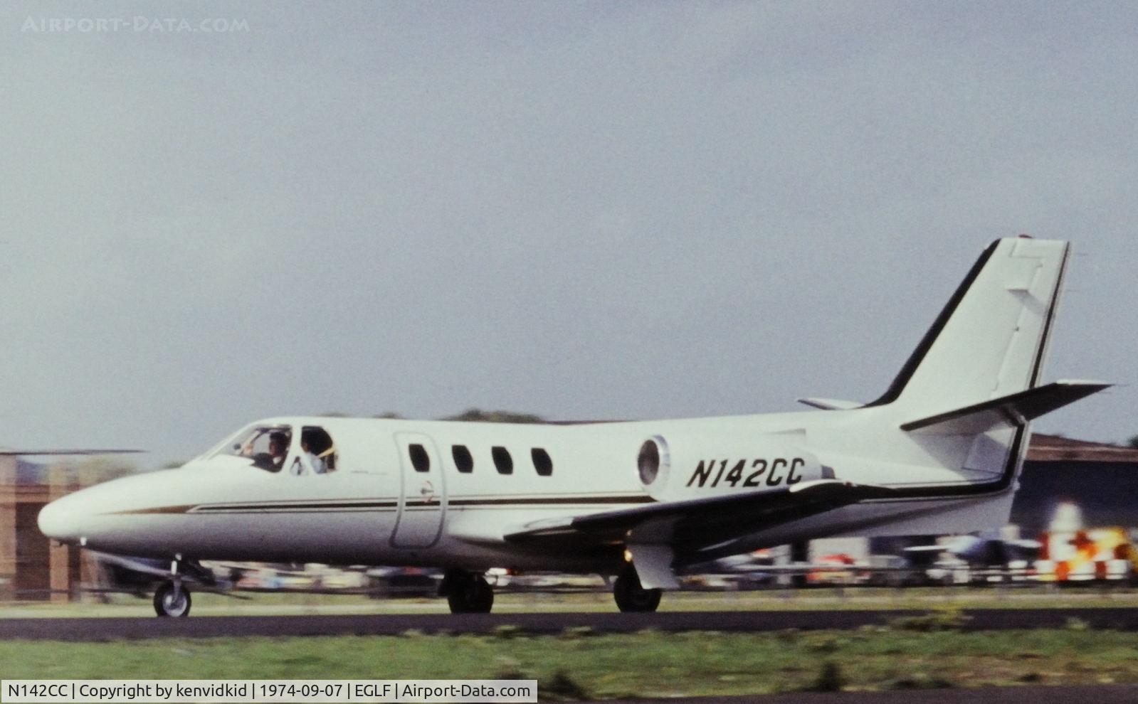 N142CC, 1974 Cessna 500 C/N 500-0142, At the 1974 SBAC show, copied from slide.