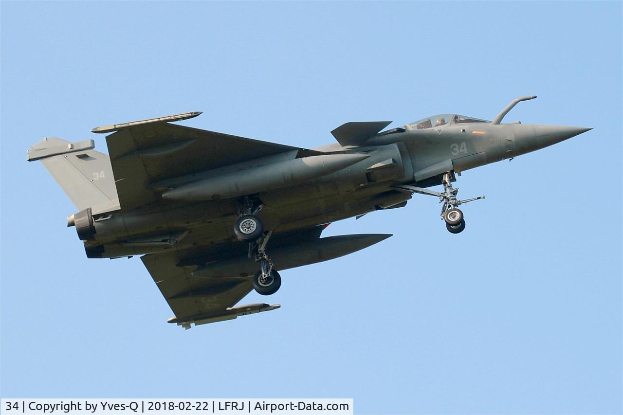 34, Dassault Rafale M C/N 34, Dassault Rafale M, Short approach rwy 08, Landivisiau Naval Air Base (LFRJ)