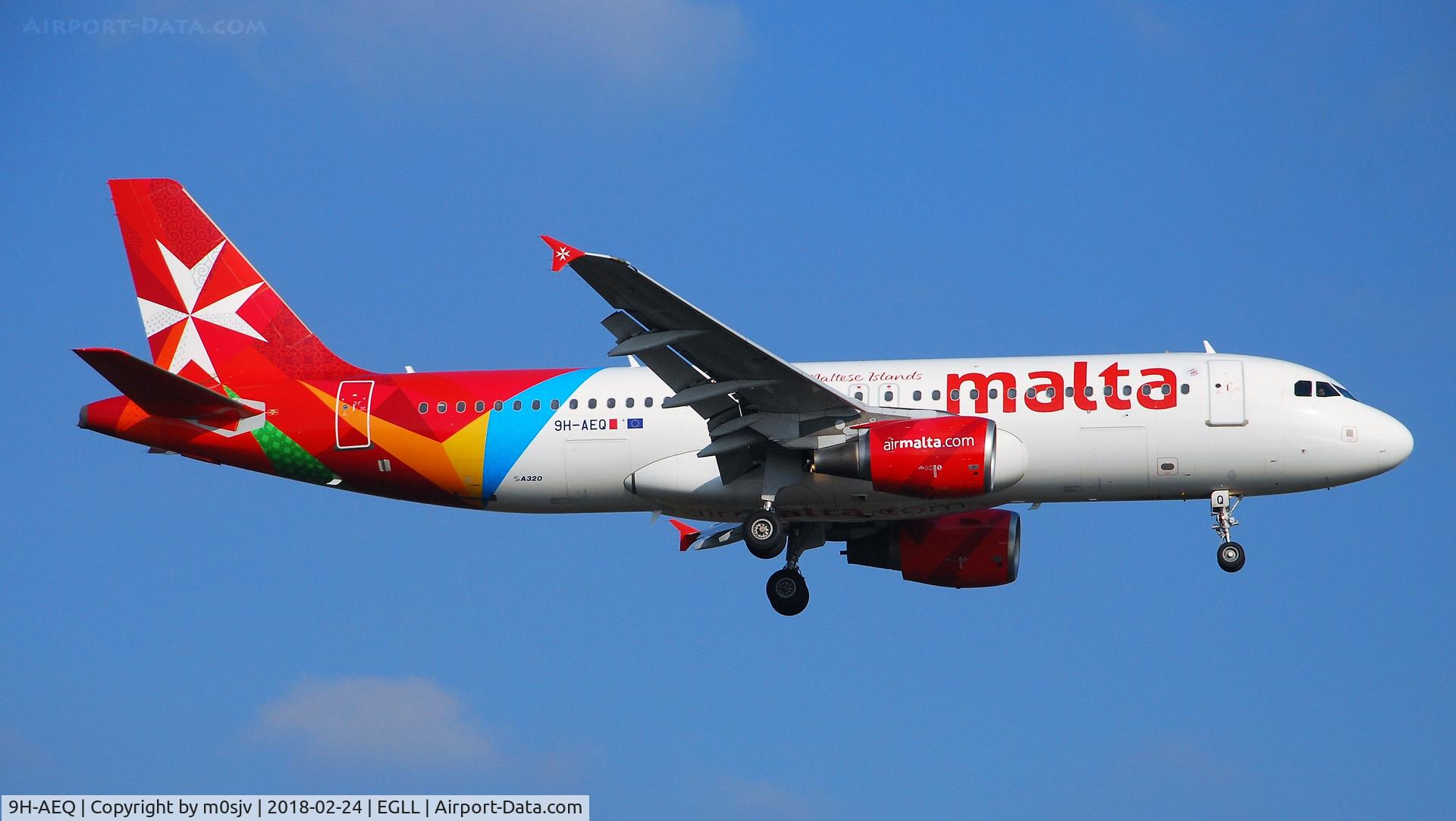 9H-AEQ, 2007 Airbus A320-214 C/N 3068, Taken from the grass verge on 29L threshold
