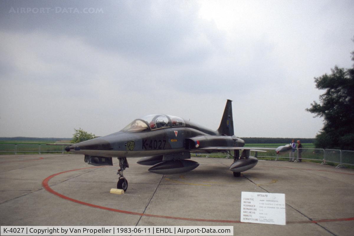 K-4027, 1971 Northrop (Canadair) NF-5B (CL-226) C/N 4027, Royal Netherland Air Force NF-5B at Open Day at Deelen Air Base, 1983