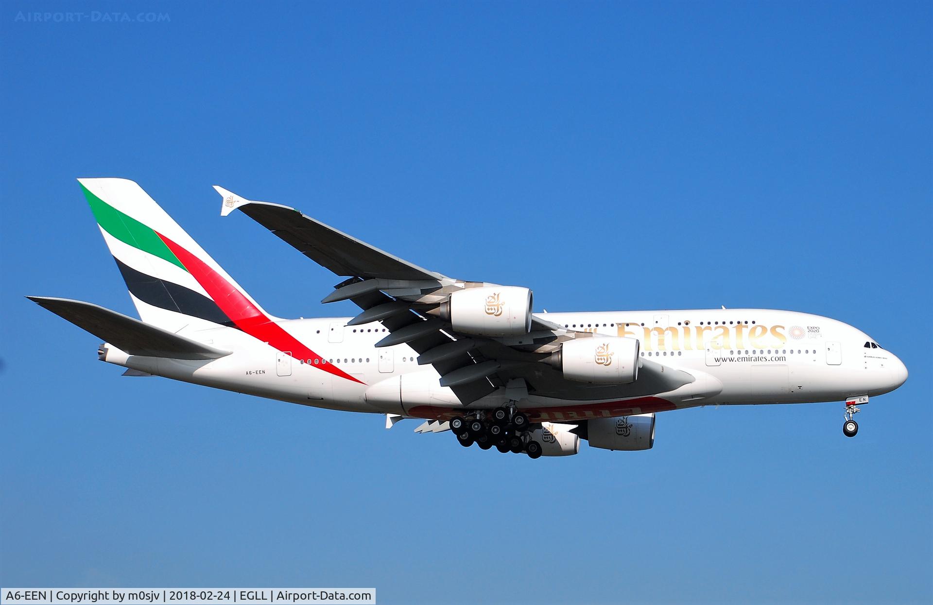 A6-EEN, 2013 Airbus A380-861 C/N 135, Taken from the grass verge on 29L threshold