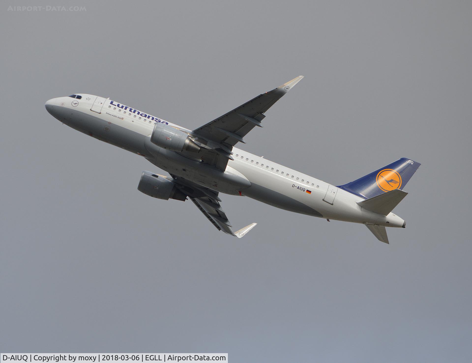 D-AIUQ, 2016 Airbus A320-214 C/N 6947, Airbus A320-214 departing London Heathrow.