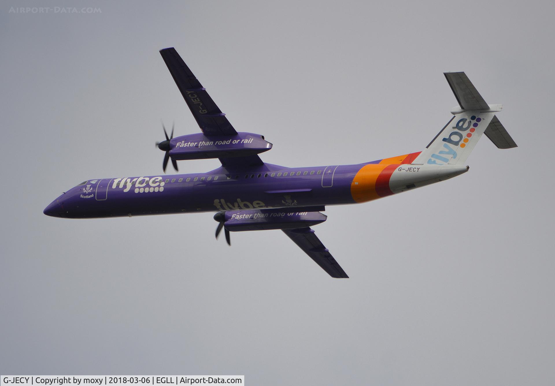 G-JECY, 2007 De Havilland Canada DHC-8-402Q Dash 8 C/N 4157, De Havilland Canada DHC-8-402Q departing London Heathrow.