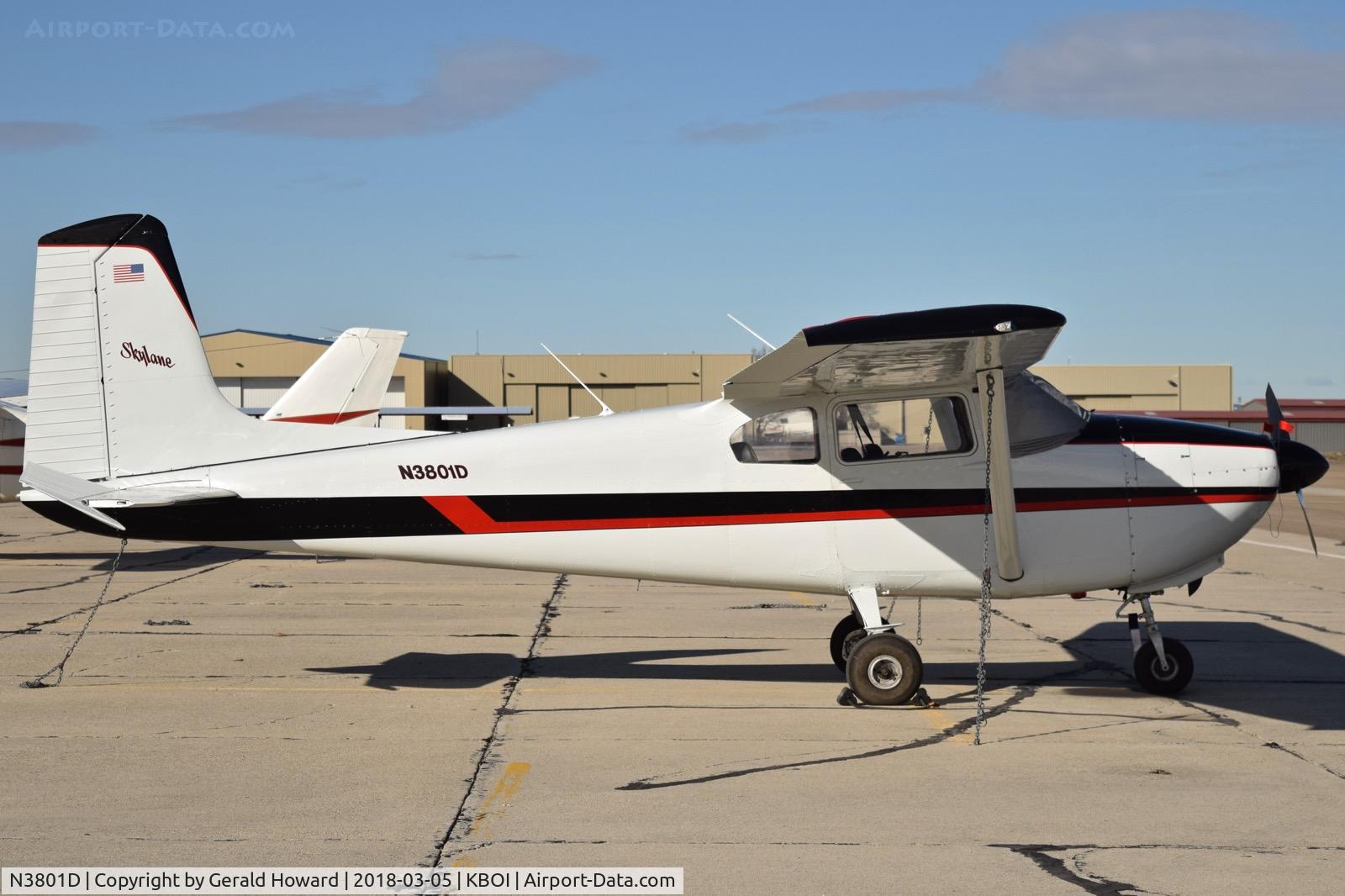 N3801D, 1957 Cessna 182 Skylane C/N 34501, Parked on the south GA ramp.