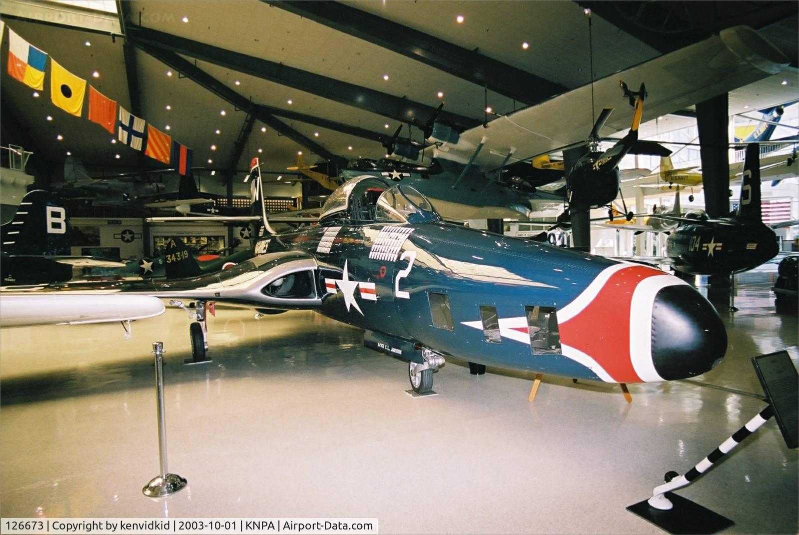 126673, McDonnell F2H-2P Banshee C/N Not found 126673, On display at the Museum of Naval Aviation, Pensacola.