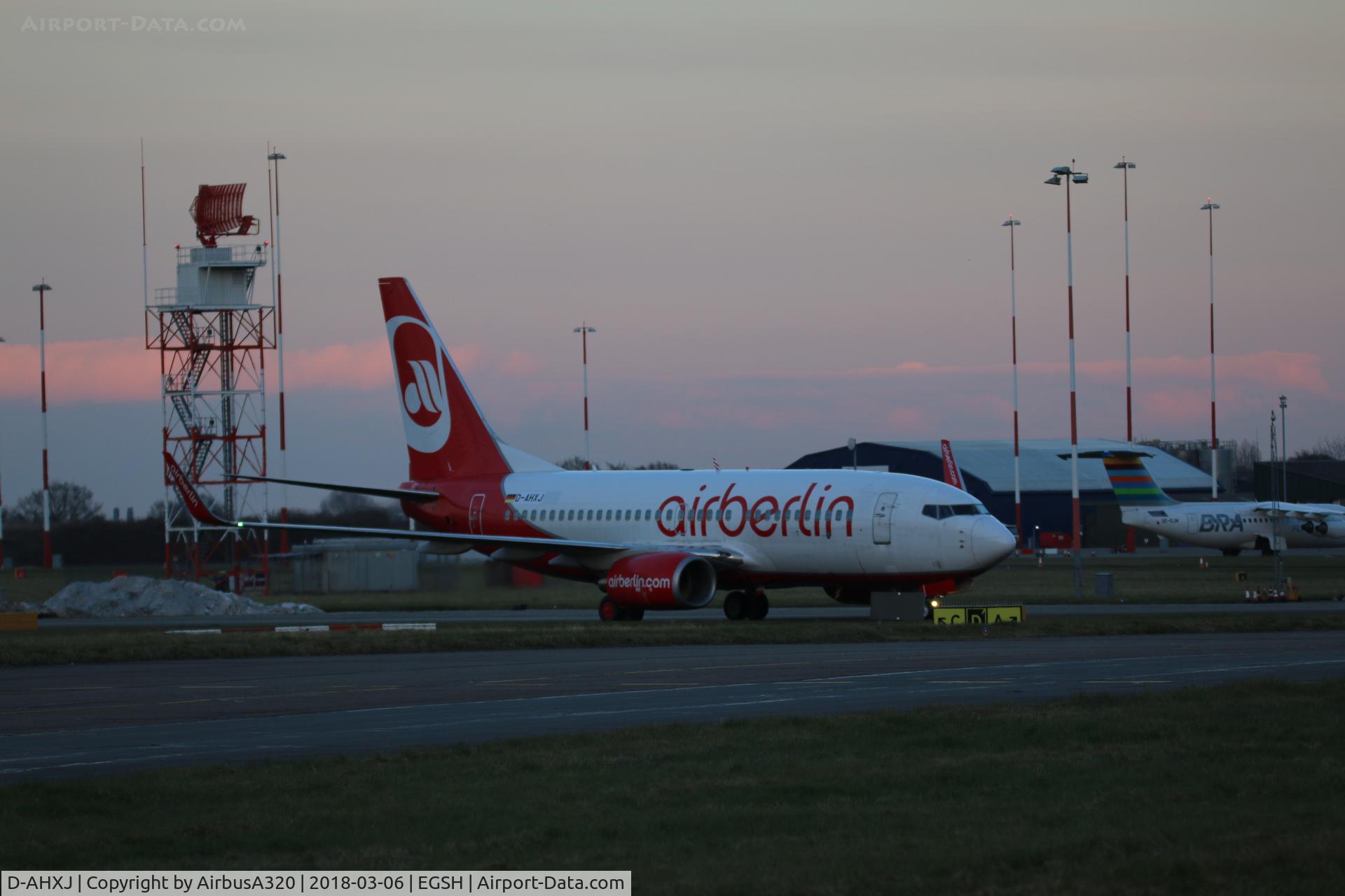 D-AHXJ, 2008 Boeing 737-7Q8 C/N 35277, Seen arriving at Norwich for paint work with Air Livery