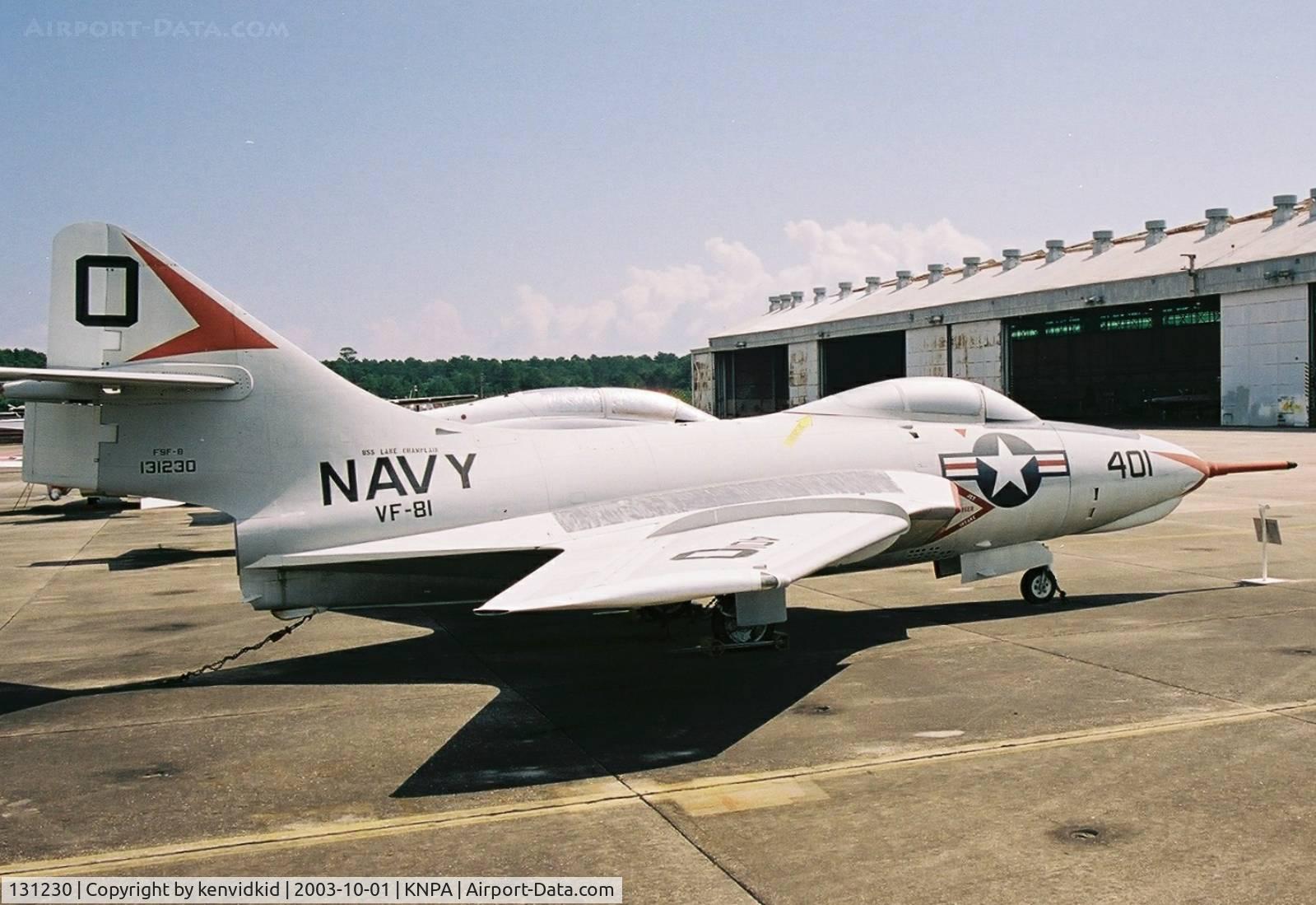 131230, 1954 Grumman F9F-8 Cougar C/N 168C, On display at the Museum of Naval Aviation, Pensacola.