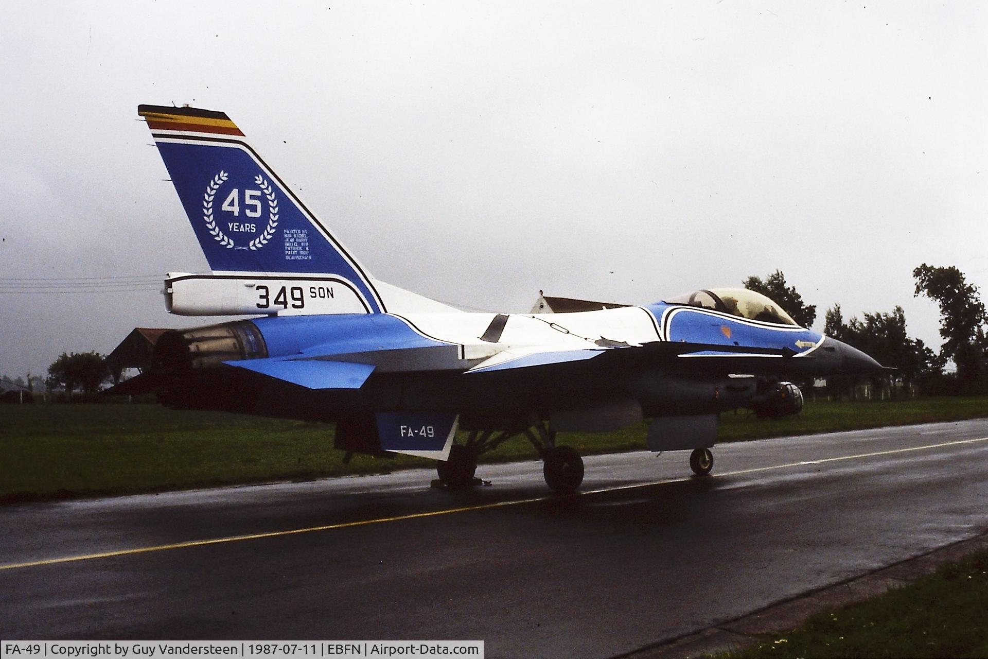 FA-49, SABCA F-16A Fighting Falcon C/N 6H-49, Koksijde airshow juli 1987