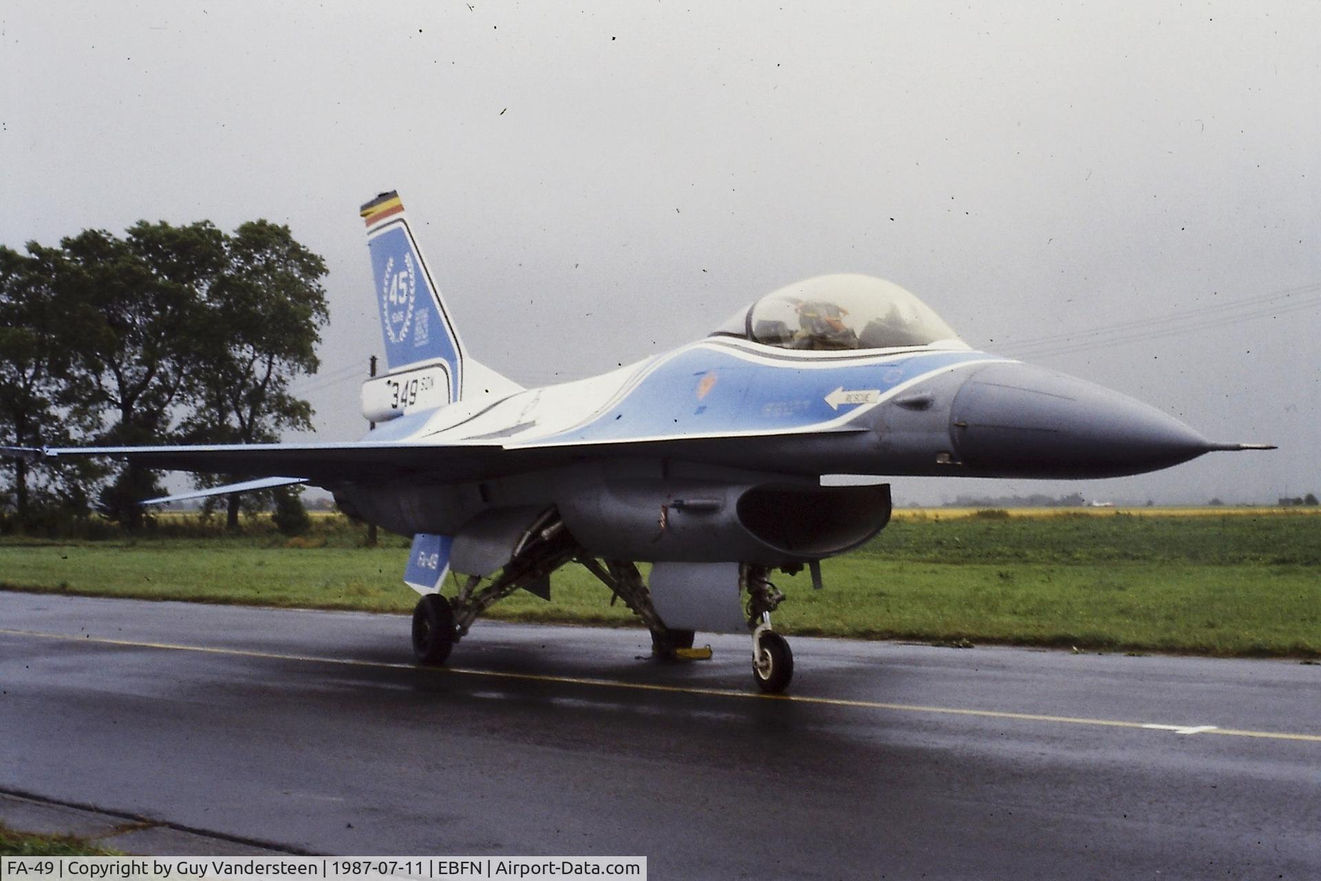 FA-49, SABCA F-16A Fighting Falcon C/N 6H-49, Koksijde airshow juli 1987
