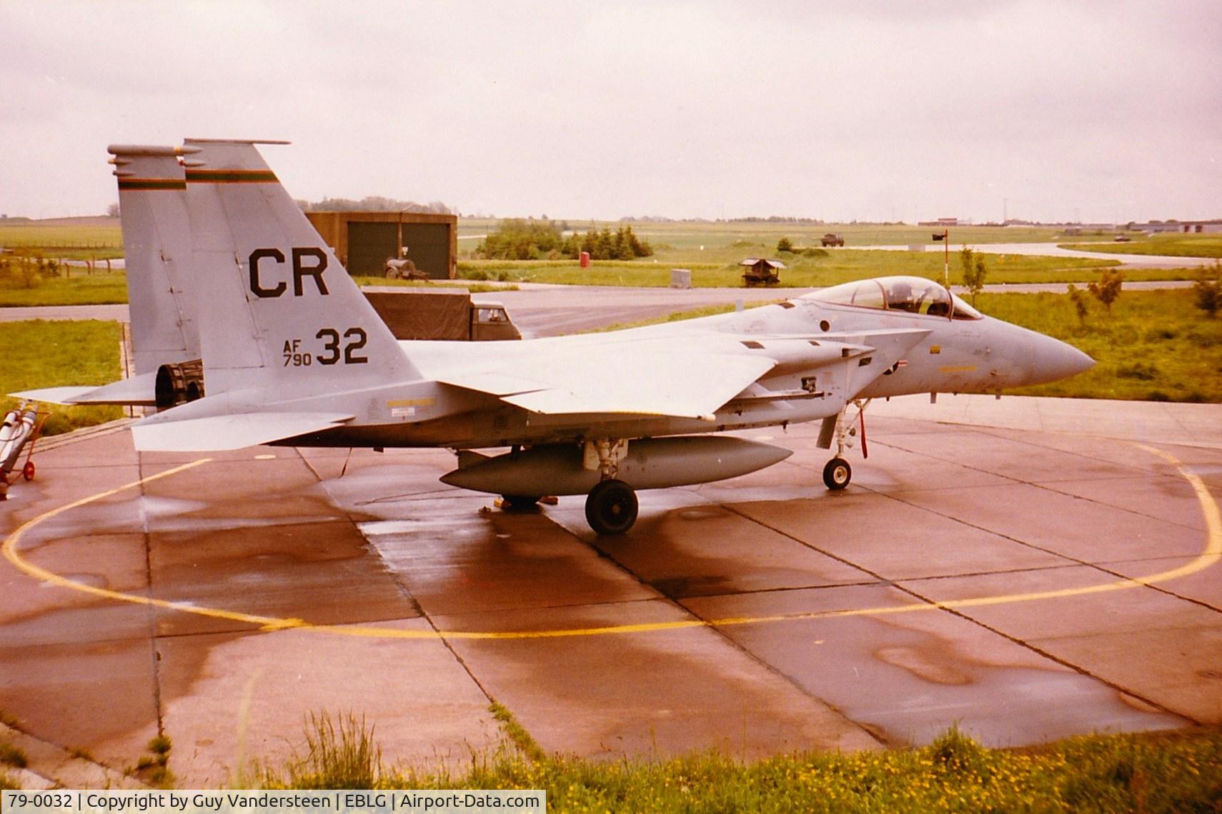 79-0032, 1980 McDonnell Douglas F-15C Eagle C/N 0567/C101, USAFE F-15A 79-0032 32TFS Soesterberg at EBLG 1980