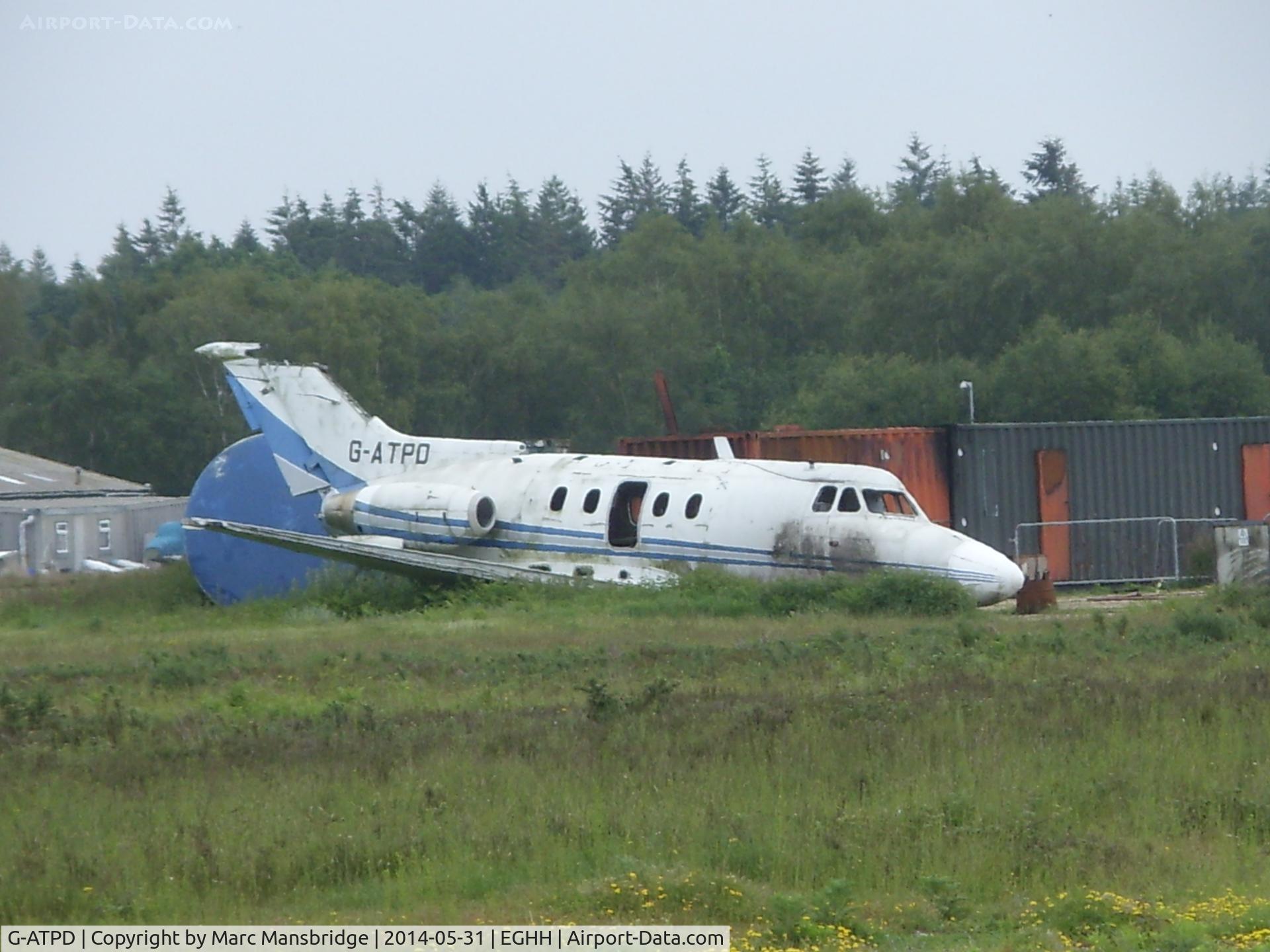 G-ATPD, 1966 Hawker Siddeley HS.125 Series 1B/522 C/N 25085, Dumped at Bournemouth airport EGHH, left here for years just rotting away. Sad to see