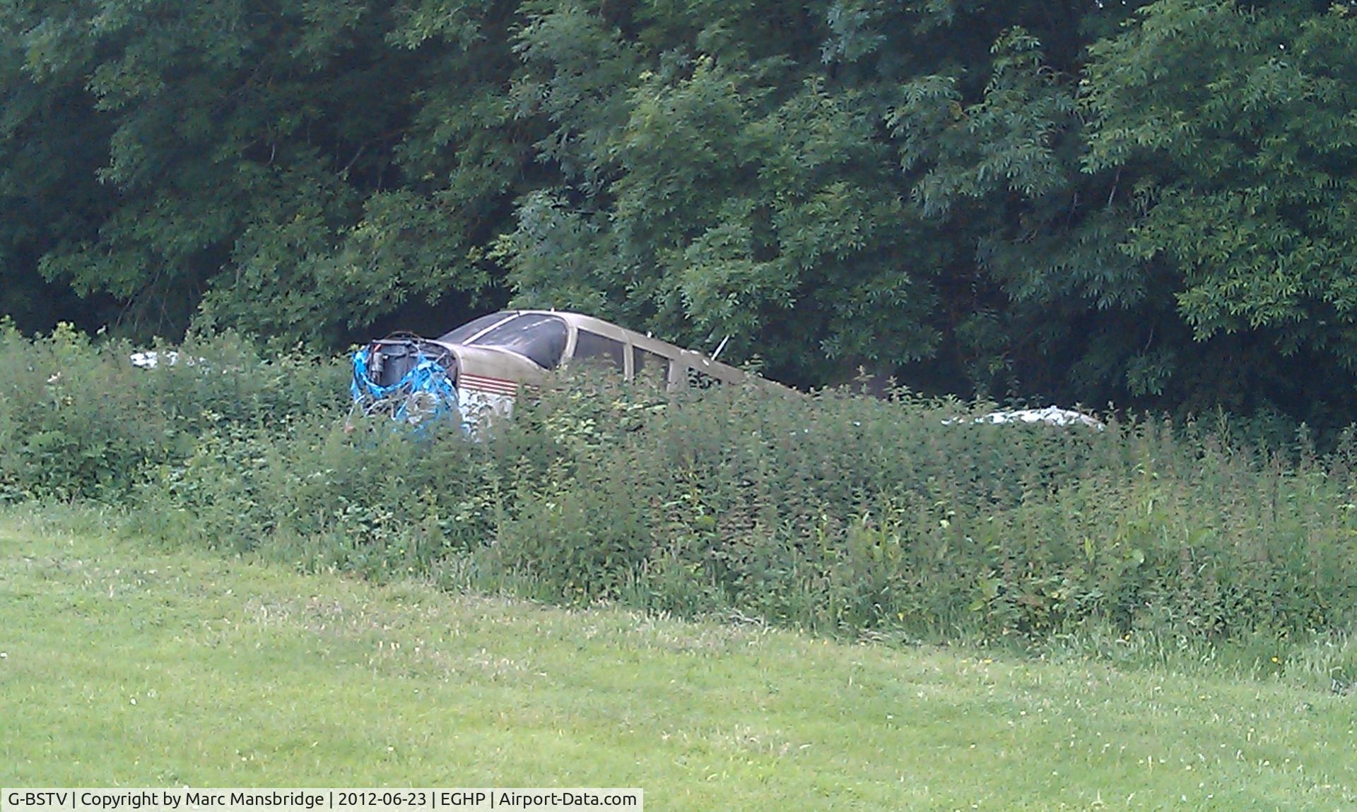 G-BSTV, 1967 Piper PA-32-300 Cherokee Six Cherokee Six C/N 32-40378, Left to rot at Popham airfield EGHP. She was a resident for many years then left to rot in the trees but was moved down by the hangers, cleaned up and then disappeared. I'm hoping she has another owner who has her back where she belong's (in the air).