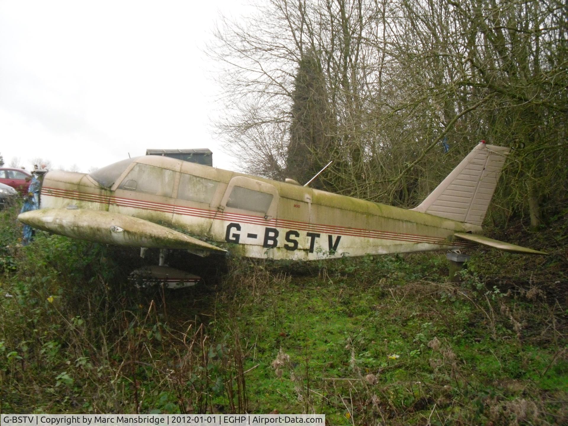 G-BSTV, 1967 Piper PA-32-300 Cherokee Six Cherokee Six C/N 32-40378, Left to rot at Popham airfield EGHP. She was a resident for many years then left to rot in the trees but was moved down by the hangers, cleaned up and then disappeared. I'm hoping she has another owner who has her back where she belong's (in the air).