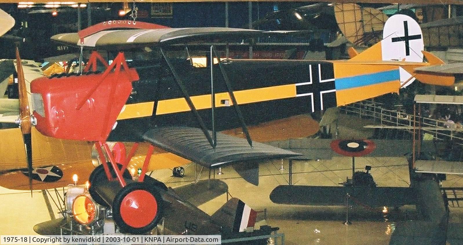 1975-18, Fokker D.VII Replica C/N Not found 1975-18, On display at the Museum of Naval Aviation, Pensacola.