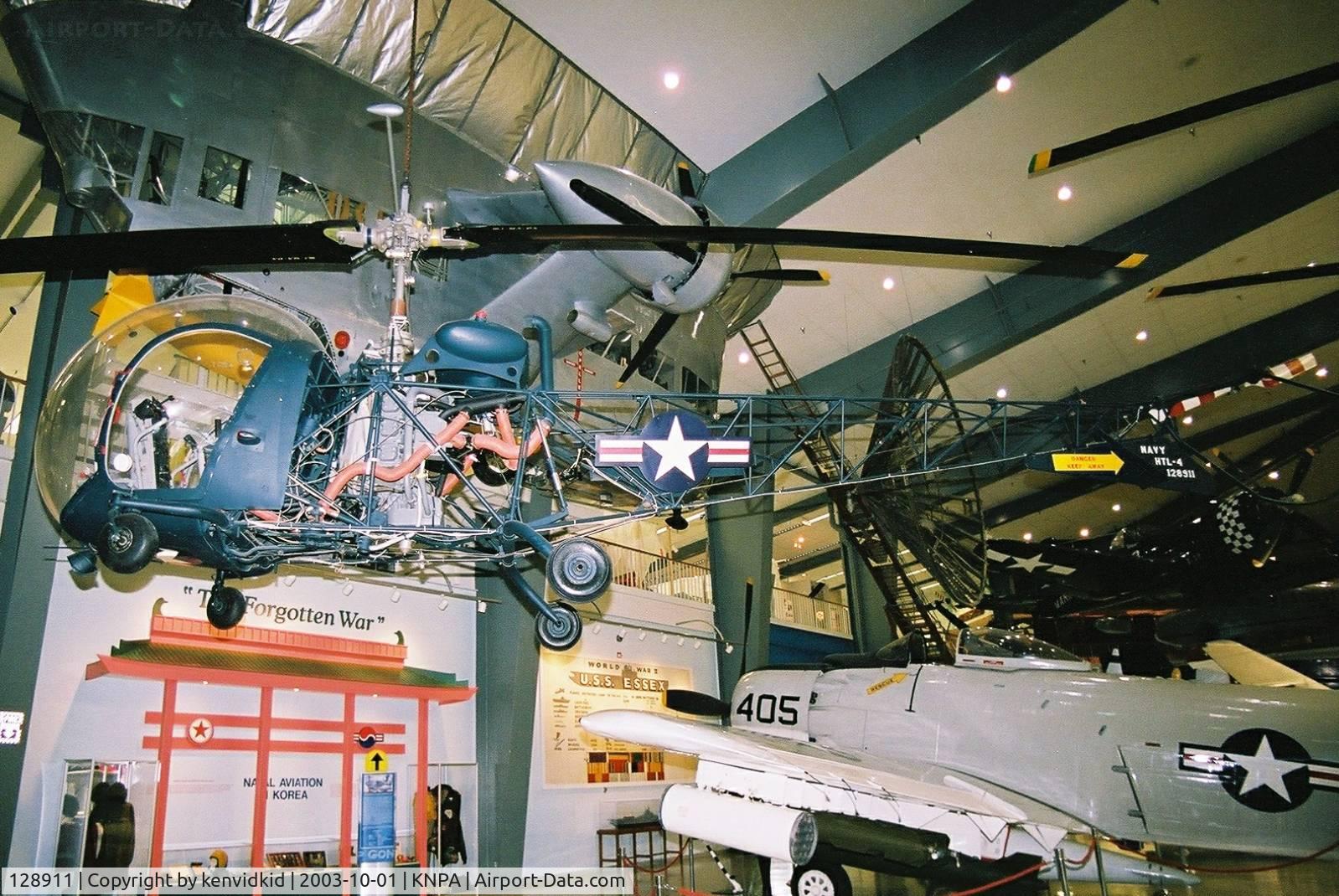 128911, 1951 Bell TH-13L Sioux C/N 281, On display at the Museum of Naval Aviation, Pensacola.