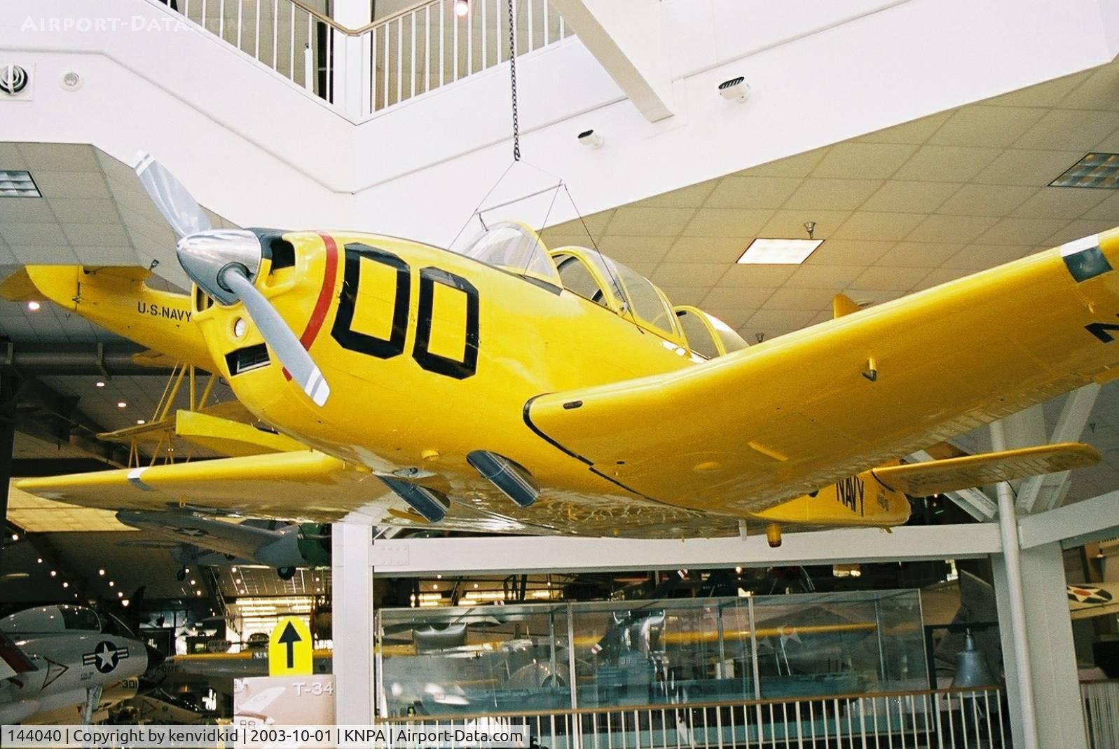 144040, Beech T-34B Mentor C/N BG-347, On display at the Museum of Naval Aviation, Pensacola.