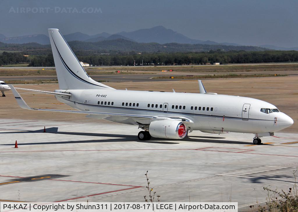 P4-KAZ, Boeing 737-7EJ BBJ C/N 32774, Parked at the Airport...