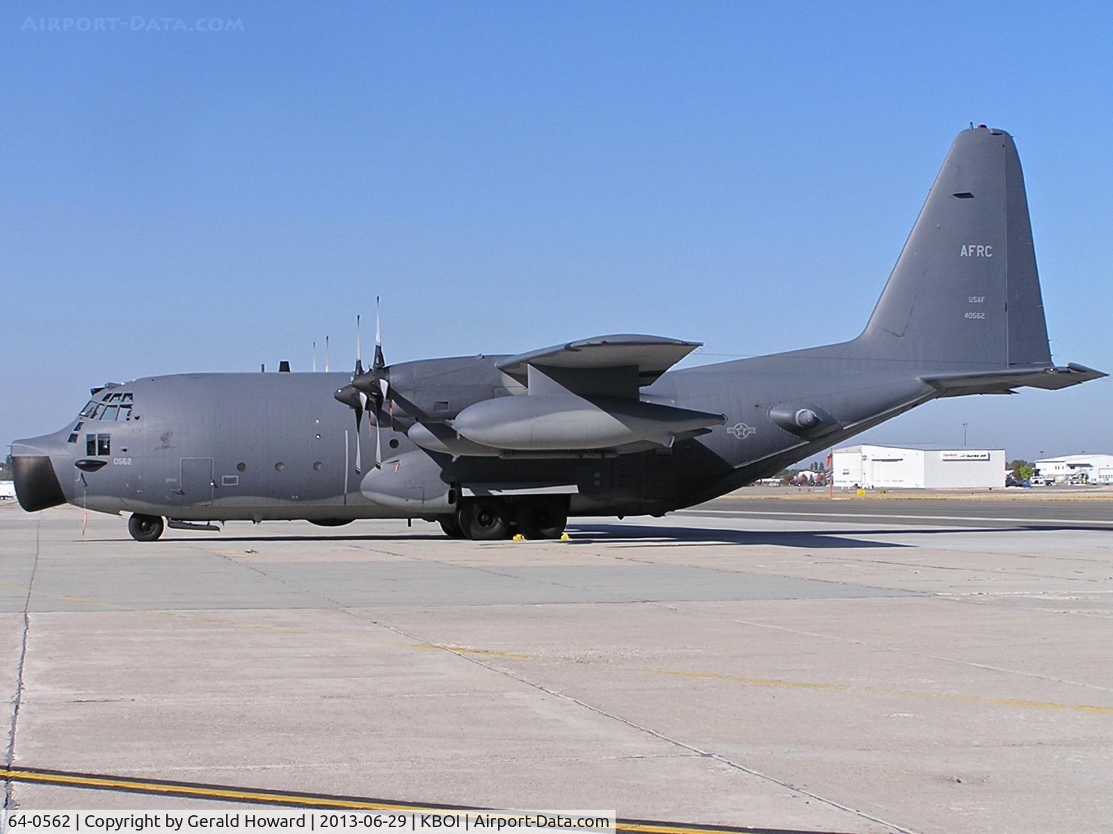 64-0562, 1964 Lockheed MC-130E Hercules C/N 382-4068, 711th SOS out of Duke Field, FL. The 711th switched aircraft in May 2013, so this Combat Talon was probably on the way to the Bone yard in AZ.