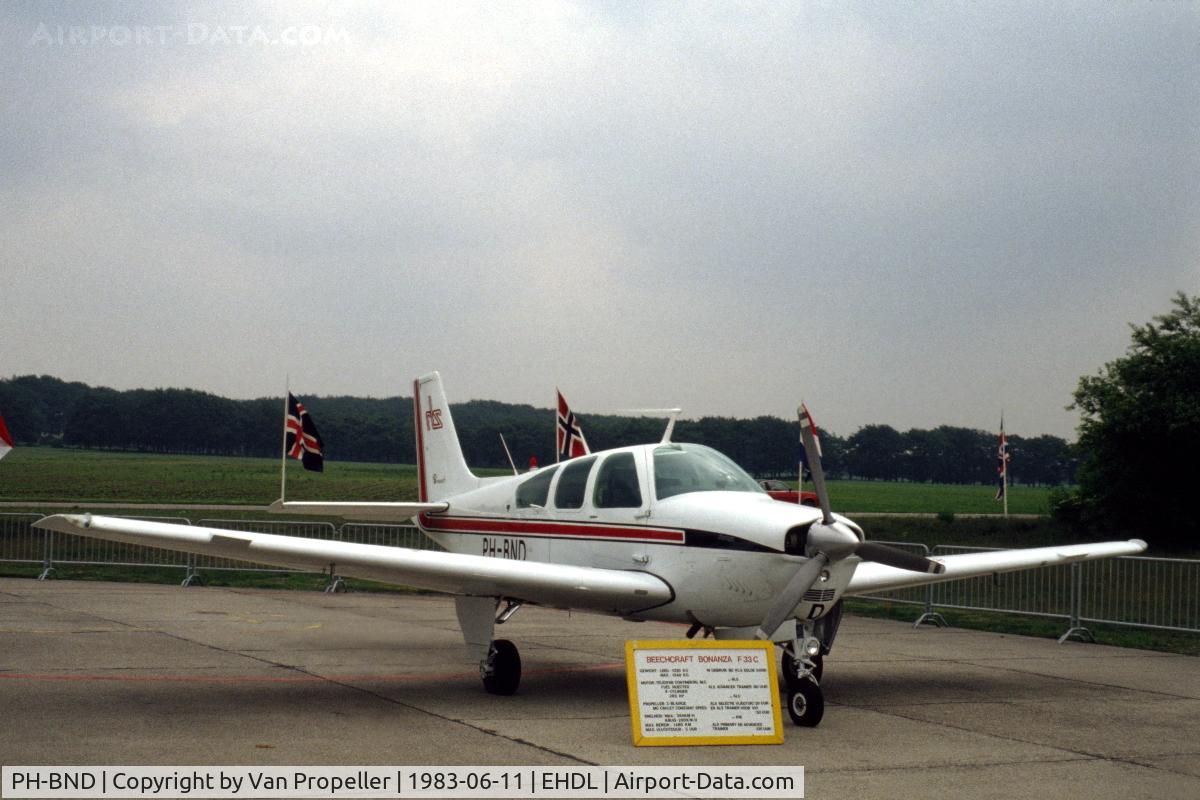 PH-BND, 1978 Beech F33C Bonanza Bonanza C/N CJ-133, Rijksluchtvaartschool (RLS) Beechcraft F33C Bonanza at Deelen Air Base Open Day 1983
