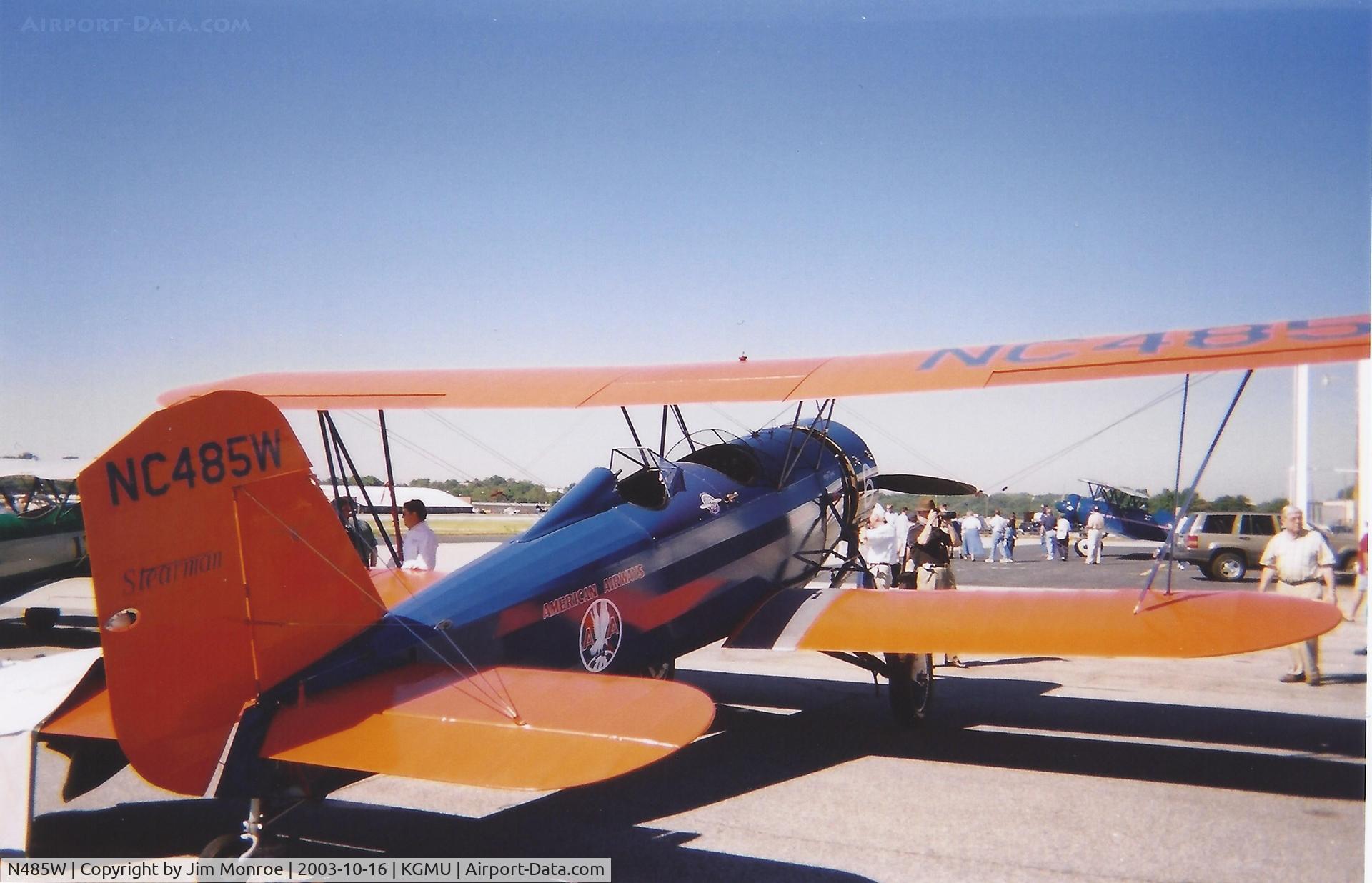 N485W, 1931 Stearman 4-E Junior Speedmail C/N 4033, The National Air Tour visited Greenville Downtown Airport in 2003. Scanned from a print.