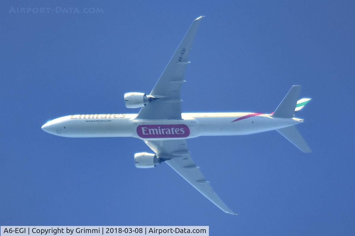 A6-EGI, 2011 Boeing 777-31H/ER C/N 38986, Inbound Geneva above the biggest lake completely in Switzerland - Lake Neuchâtel