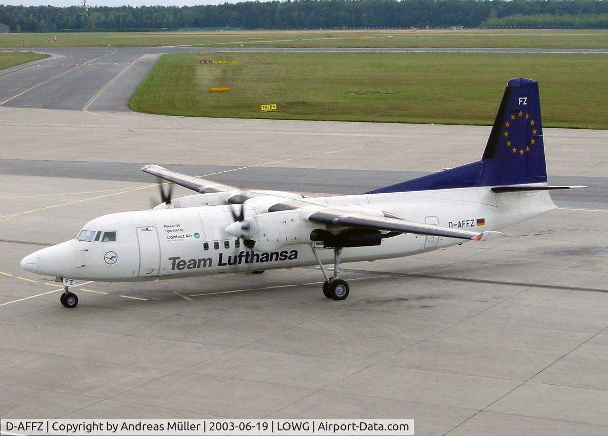 D-AFFZ, 1988 Fokker 50 C/N 20133, History.