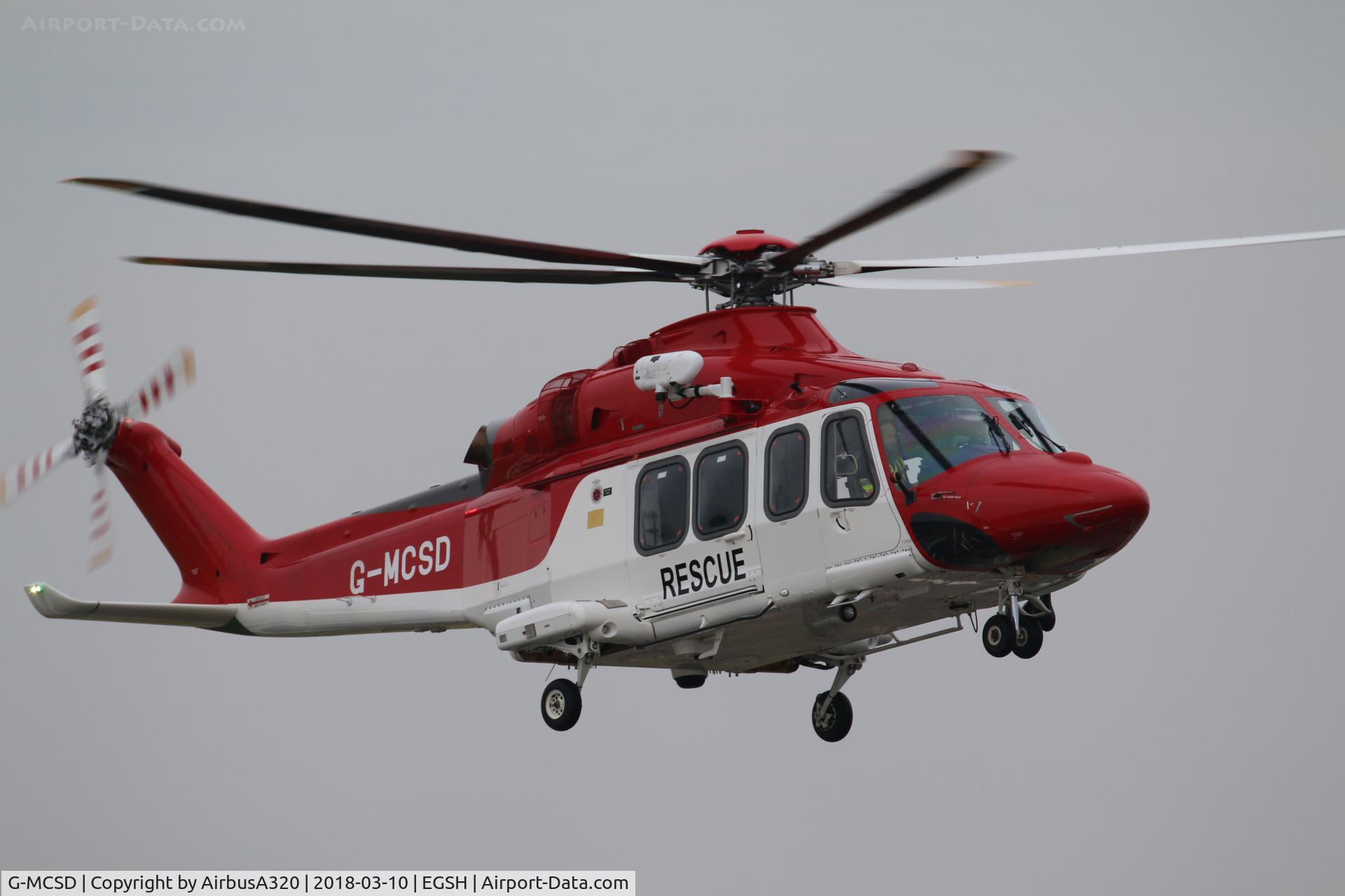 G-MCSD, 2014 AgustaWestland AW-139 C/N 41375, Departing on a test flight