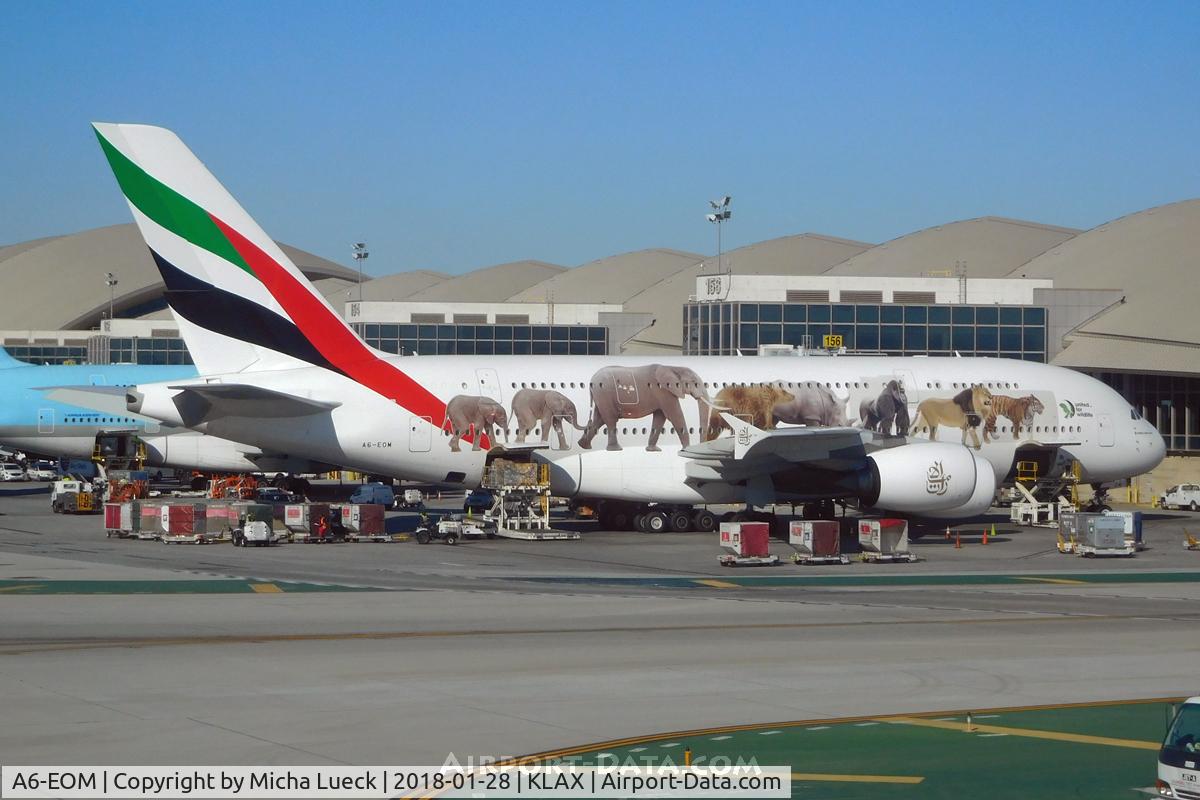 A6-EOM, 2015 Airbus A380-861 C/N 187, At LAX