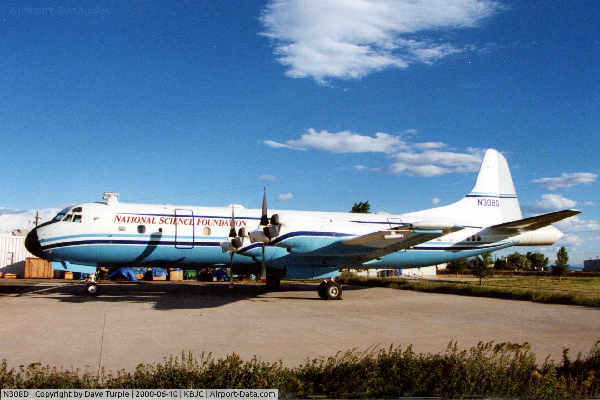 N308D, 1962 Lockheed L-188C Electra C/N 1130, Scanned from a developed photo I took. It appears that its last flight as N308D was on 11 December 2003 from KMSO to KAVQ.  Later was converted for Air Spray and registered as C-FLXT.  It is derelict again now at CYQF.