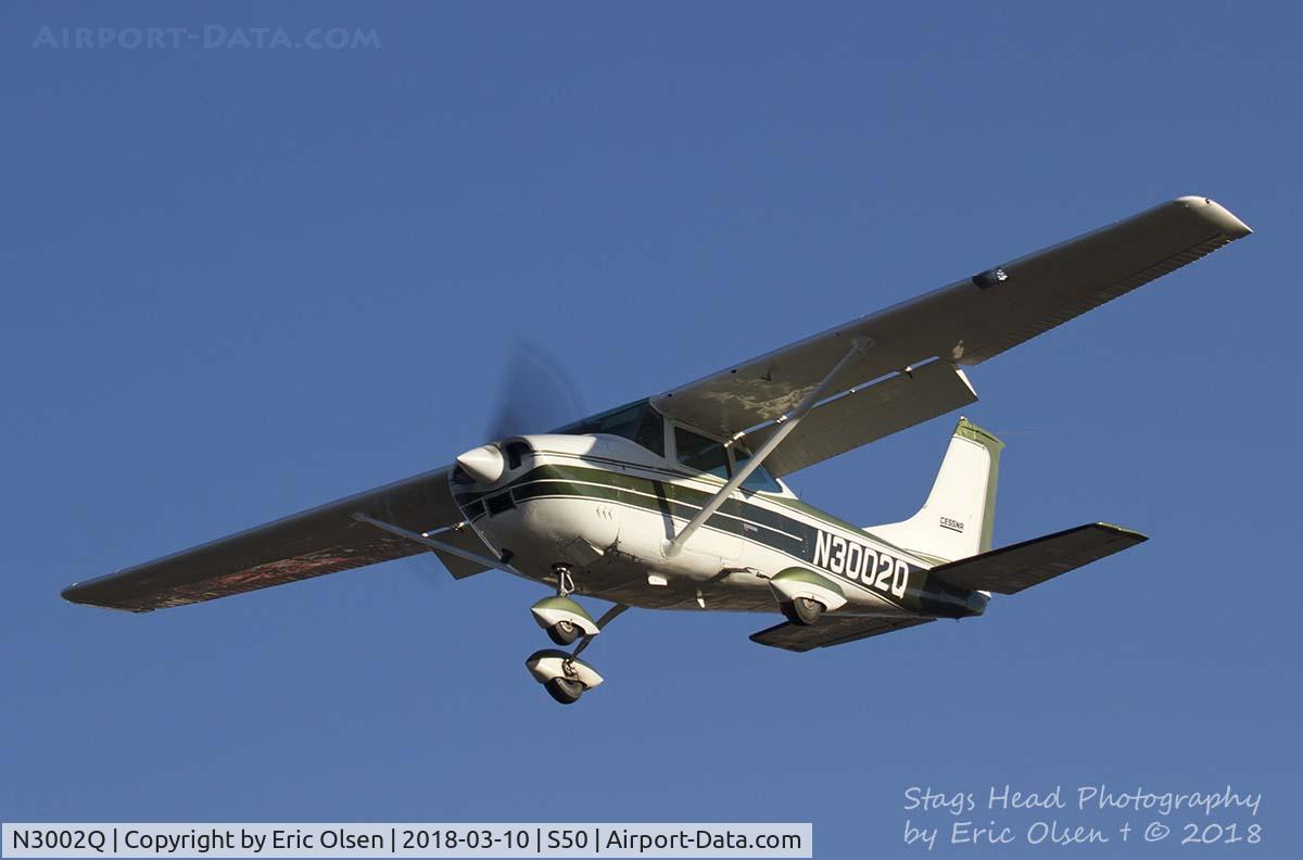 N3002Q, 1967 Cessna 182K Skylane C/N 18258002, Cessna 182 arriving at S50.