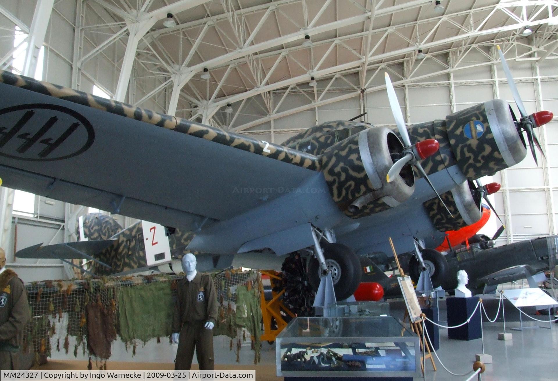 MM24327, 1949 Savoia-Marchetti SM.79 ZLlll C/N L-112, Savoia-Marchetti SM.79L Sparviero at the Museo storico dell'Aeronautica Militare, Vigna di Valle