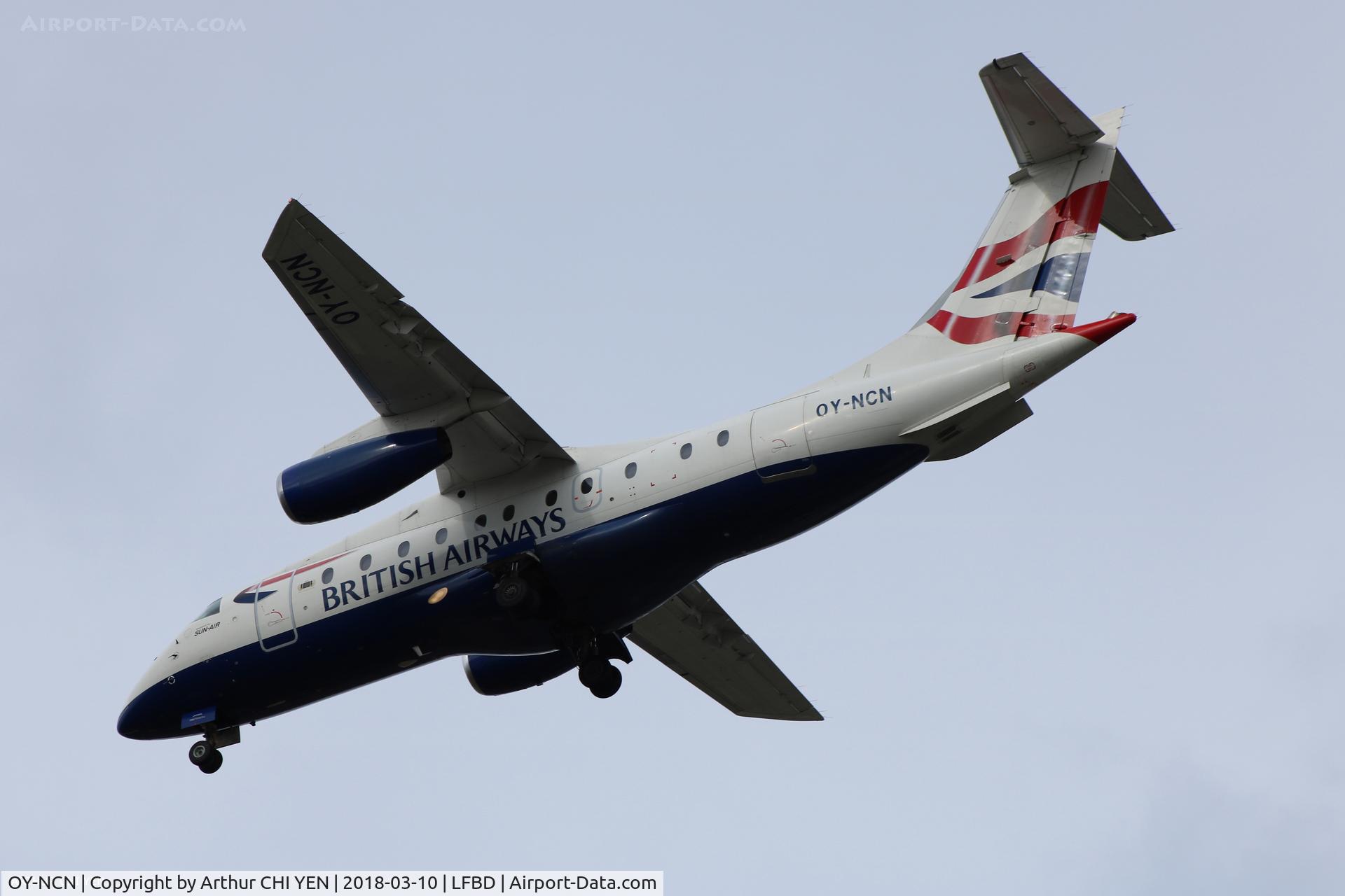 OY-NCN, 2001 Fairchild Dornier 328-310 328JET C/N 3193, Flight from Angers