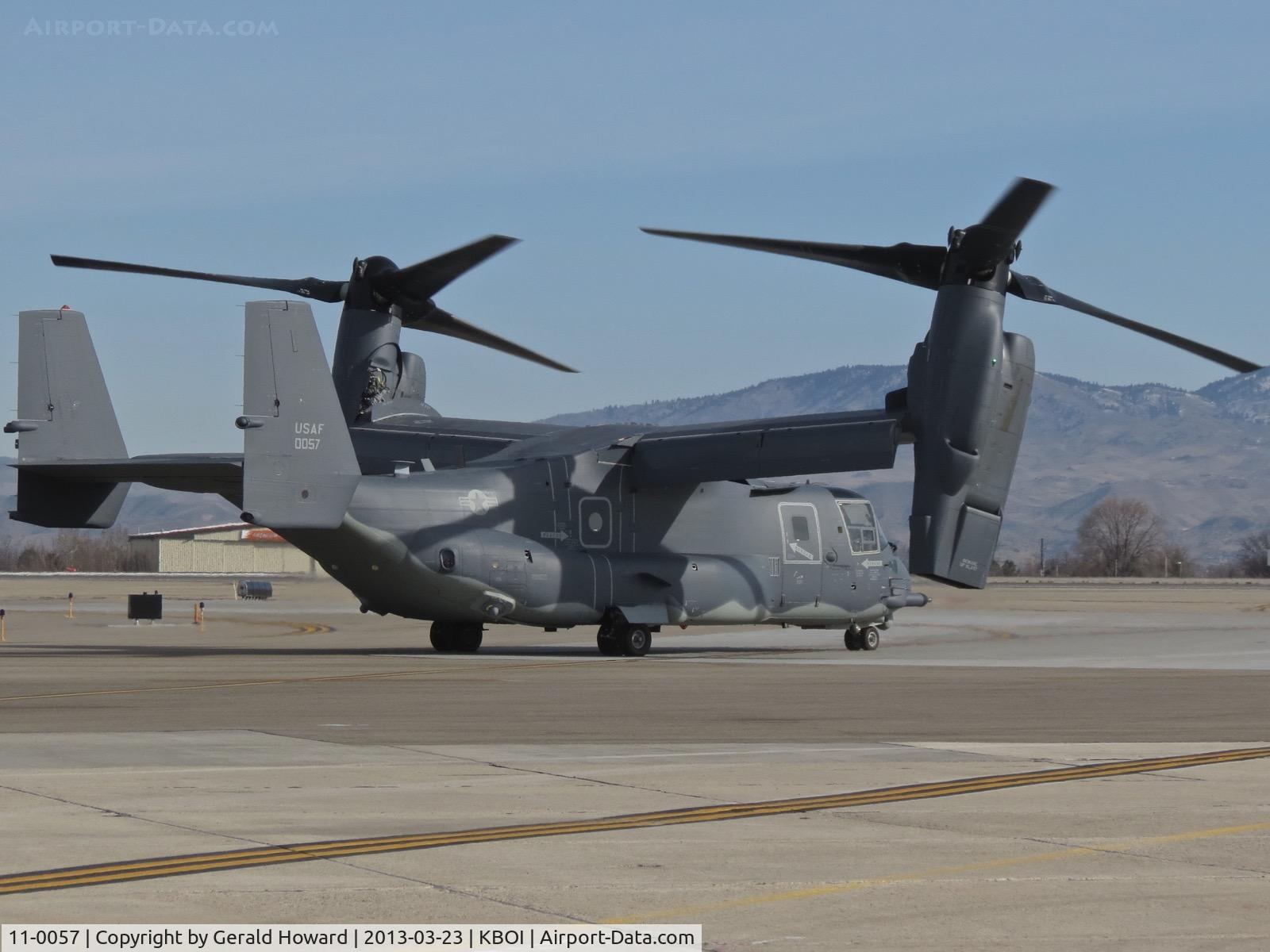 11-0057, 2011 Bell-Boeing CV-22B Osprey C/N D1038, Taxiing to RWY 10R. 7th SOS, 752nd SOG, stationed at RAF Mildenhall, UK.