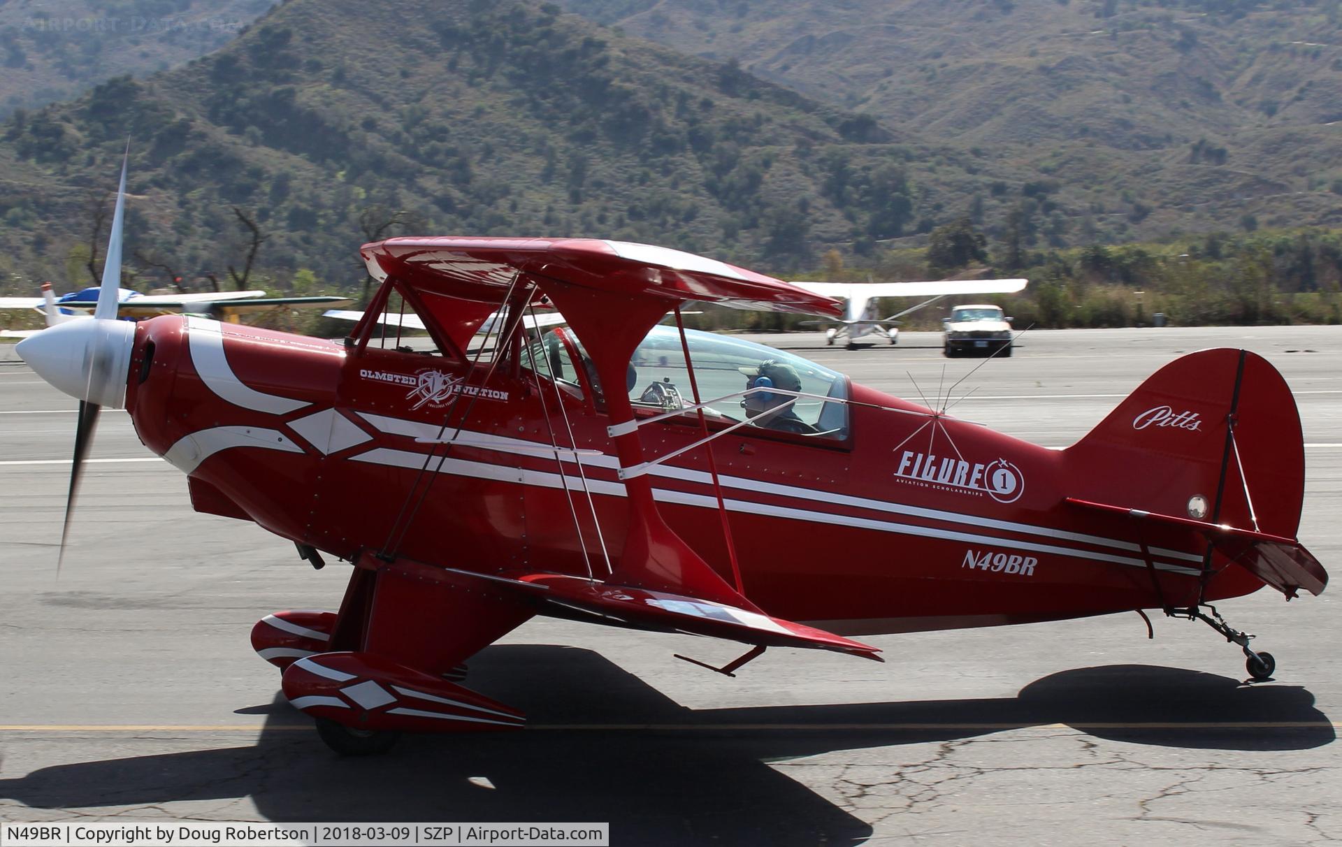 N49BR, Pitts S-2A Special C/N 2212, 1983 Aerotek PITTS S-2A SPECIAL, Lycoming AEIO-360 180 Hp, S-turns taxi to Rwy 22