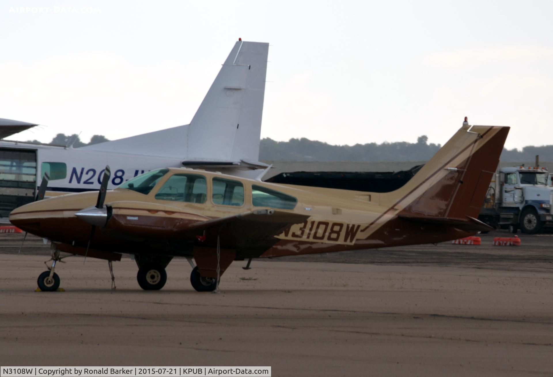N3108W, 1974 Beech 95-B55 (T42A) Baron C/N TC-1702, On the ramp Pueblo