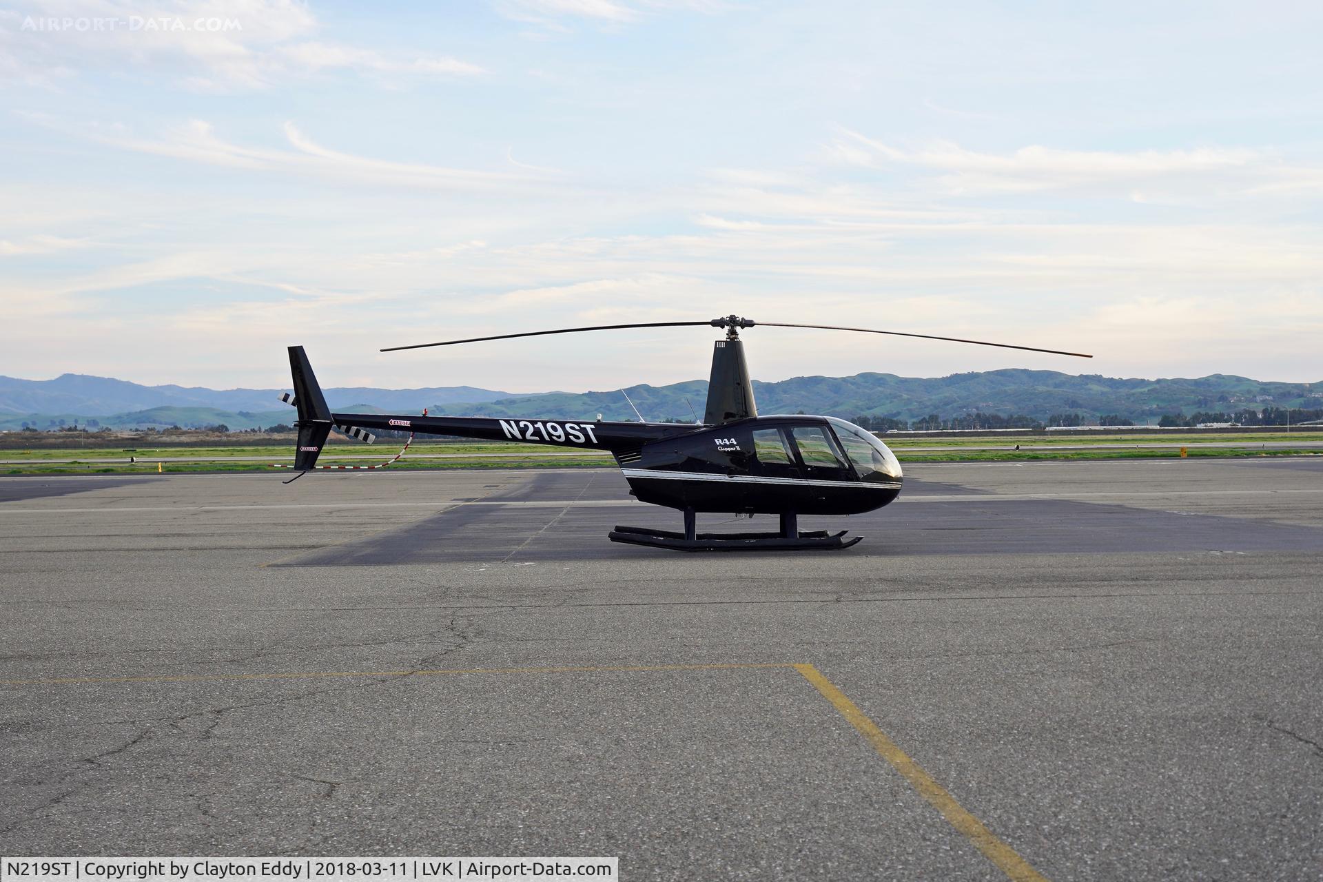 N219ST, Robinson R44 II C/N 12537, Livermore Airport California 2018.
