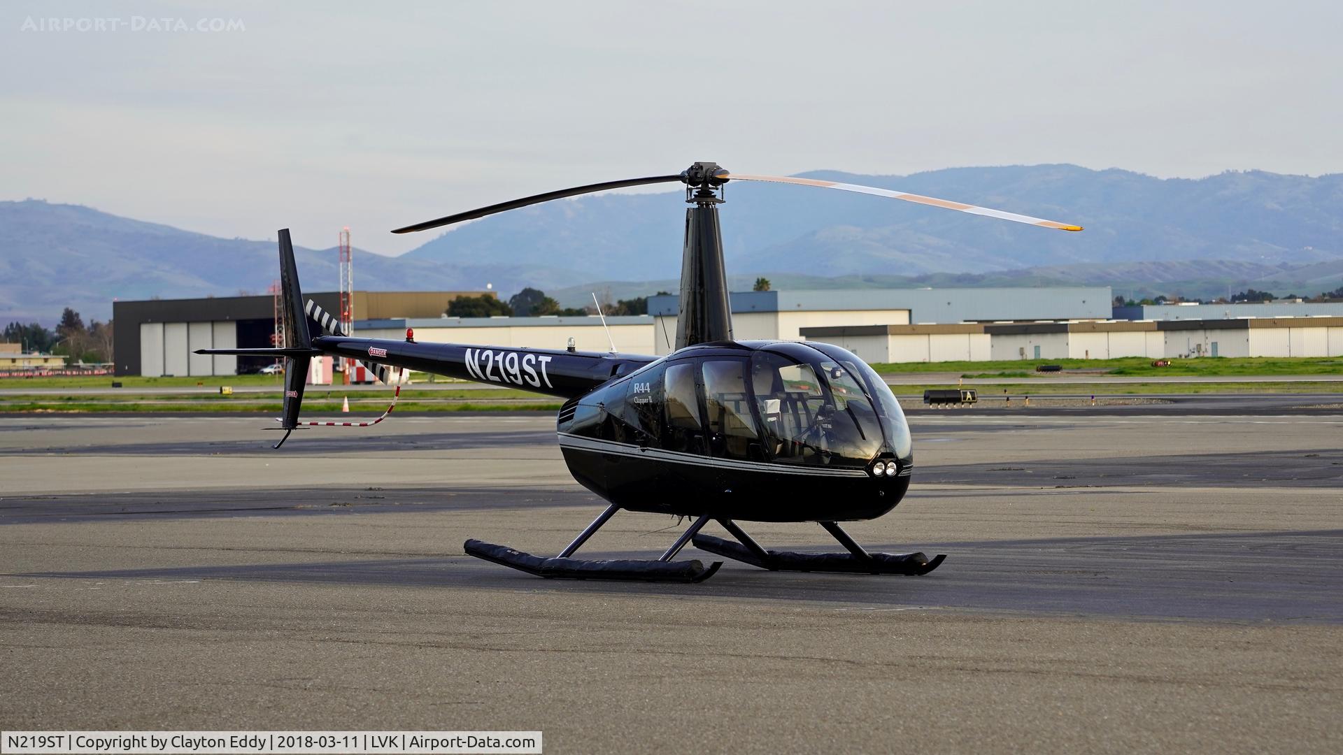 N219ST, Robinson R44 II C/N 12537, Livermore Airport California 2018.