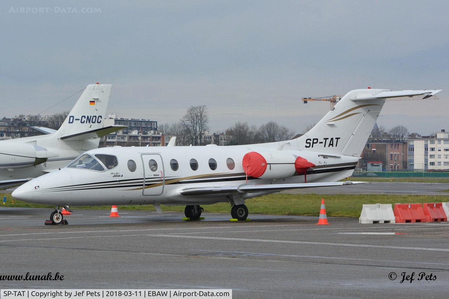 SP-TAT, 2000 Raytheon Beechjet 400A C/N RK-267, Parked at Antwerp Airport.