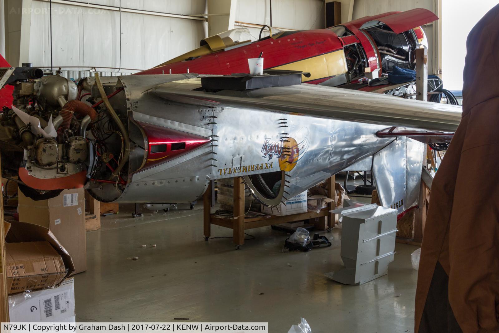 N79JK, 1976 Bushby Midget Mustang M-1 C/N 275, Bushby Midget Mustang under restoration, Kenosha Regional Airport, Wisconsin