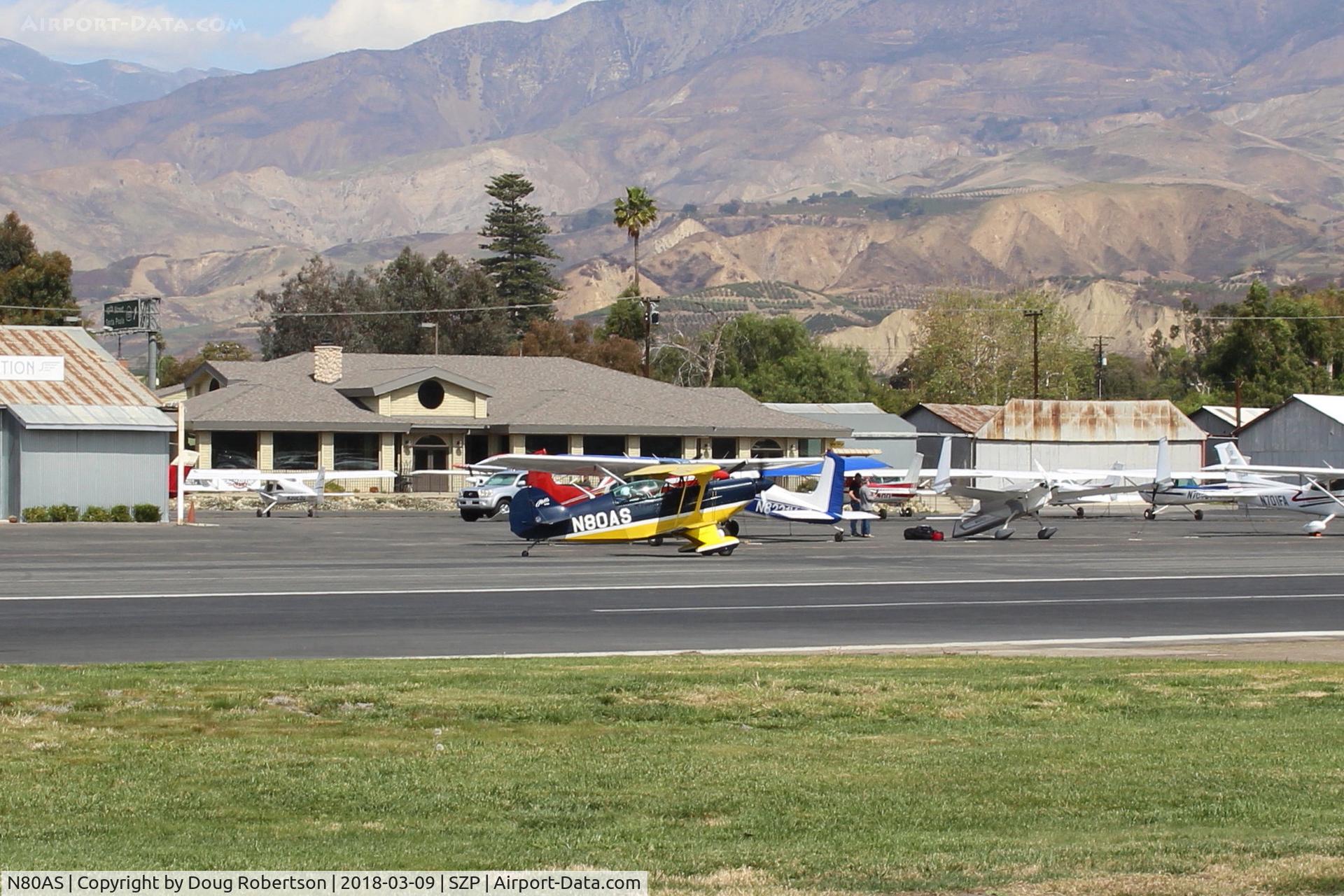 N80AS, 1992 Pitts S-2B Special C/N 5244, 1992 PITTS S-2B SPECIAL, Lycoming AEIO-540-D4A5 260 Hp, taxi to Rwy 22