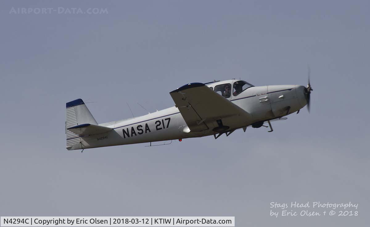 N4294C, 1948 Ryan Navion A C/N NAV-4-1653, 1948 Navion departing Tacoma Narrows.