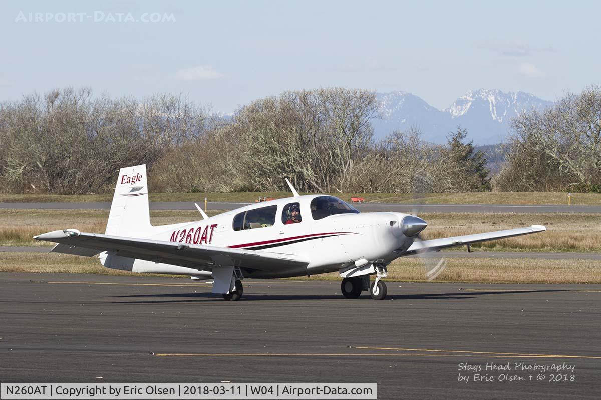 N260AT, 2000 Mooney M20S Eagle C/N 30-0046, Mooney M20 taxing out to depart Ocean Shores